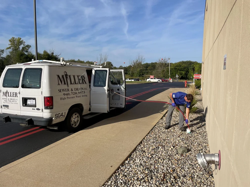 Drain cleaning with high pressure water jetting