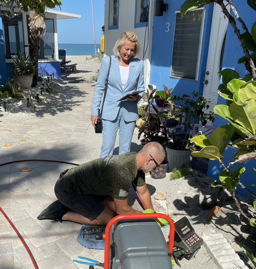 Drain line camera inspection service