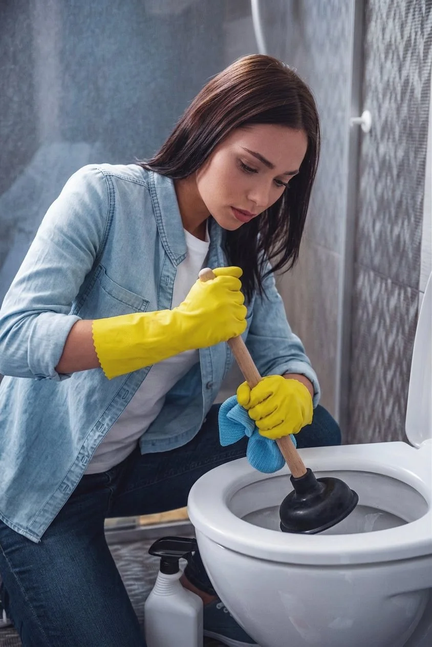 Clean stainless steel sink with water draining clearly