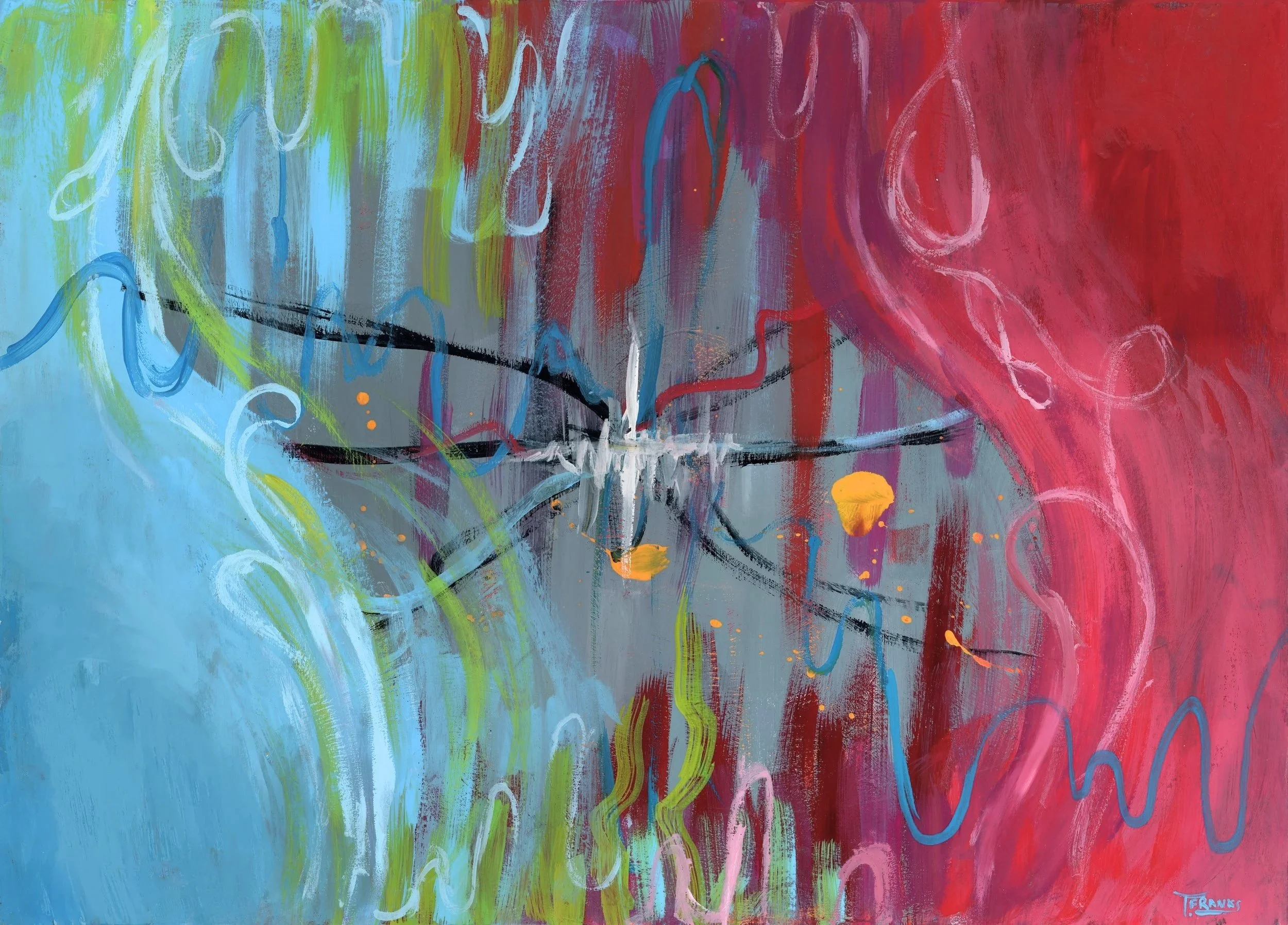 Sounding, 2025. Gouache on paper — 13 x 18 in. 