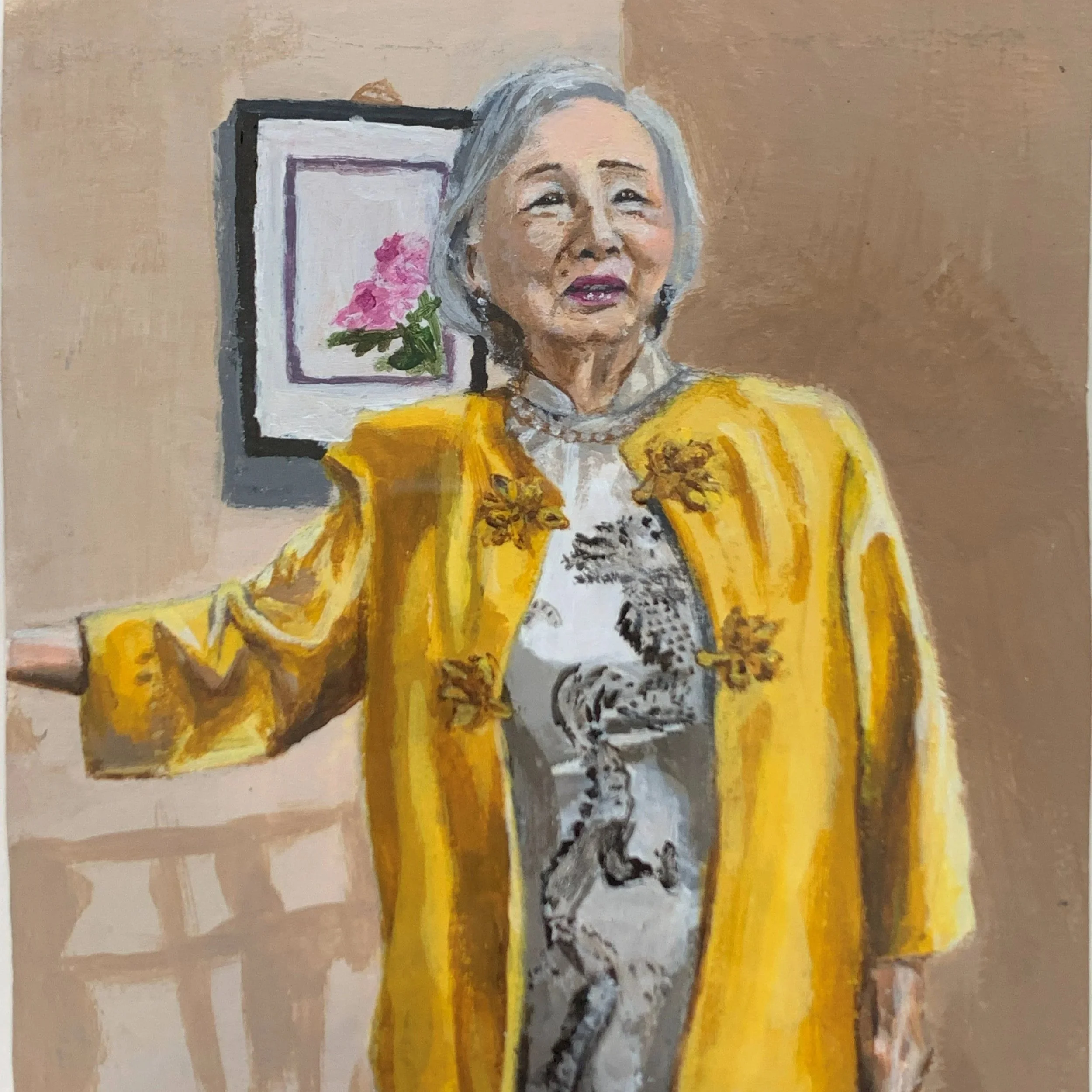 Nana, 2021. Acrylic on paper — 5 x 5 in.