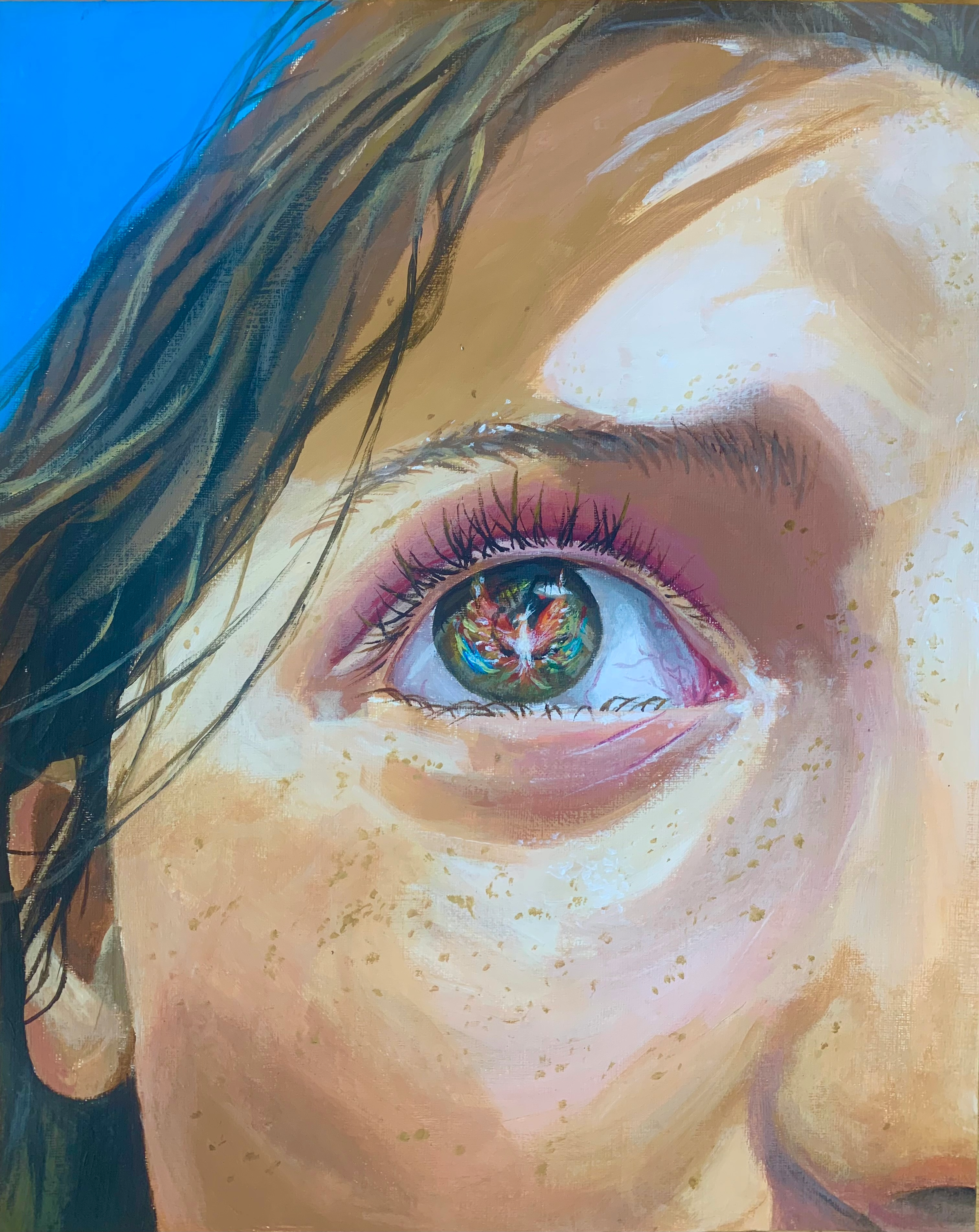 Child's Eye, 2024. Acrylic on paper — 15 x 12 in. 