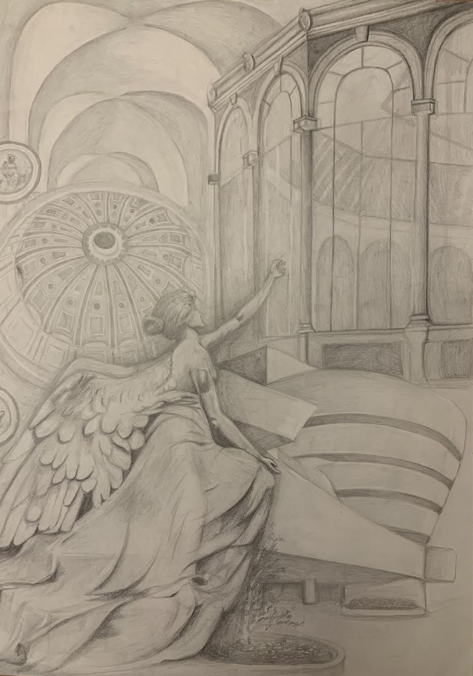 Architecture Collage, 2024. Graphite pencil on paper — 24 x 18 in.