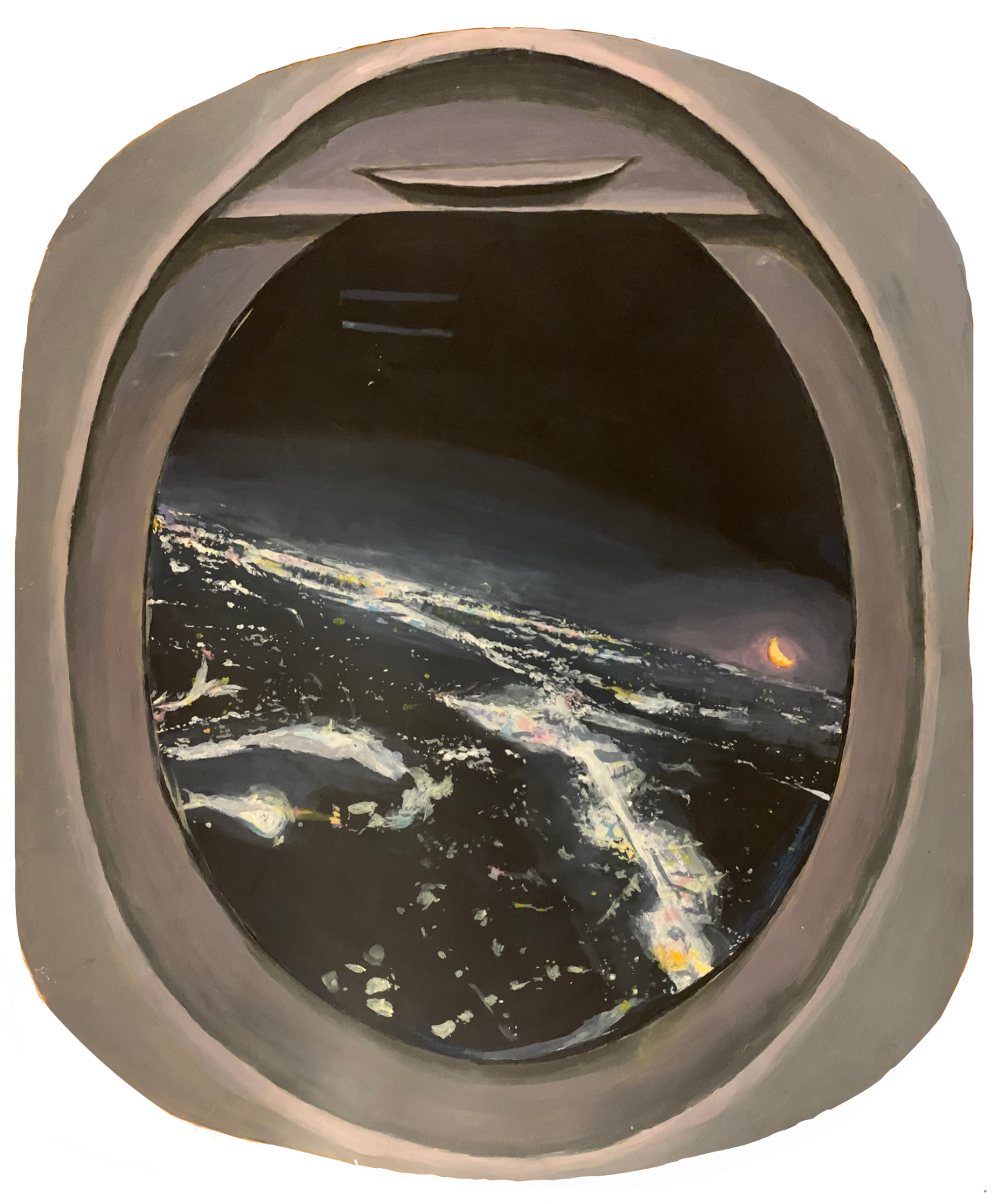 Airplane View, 2025. Acrylic on paper — 17 x 12 in.