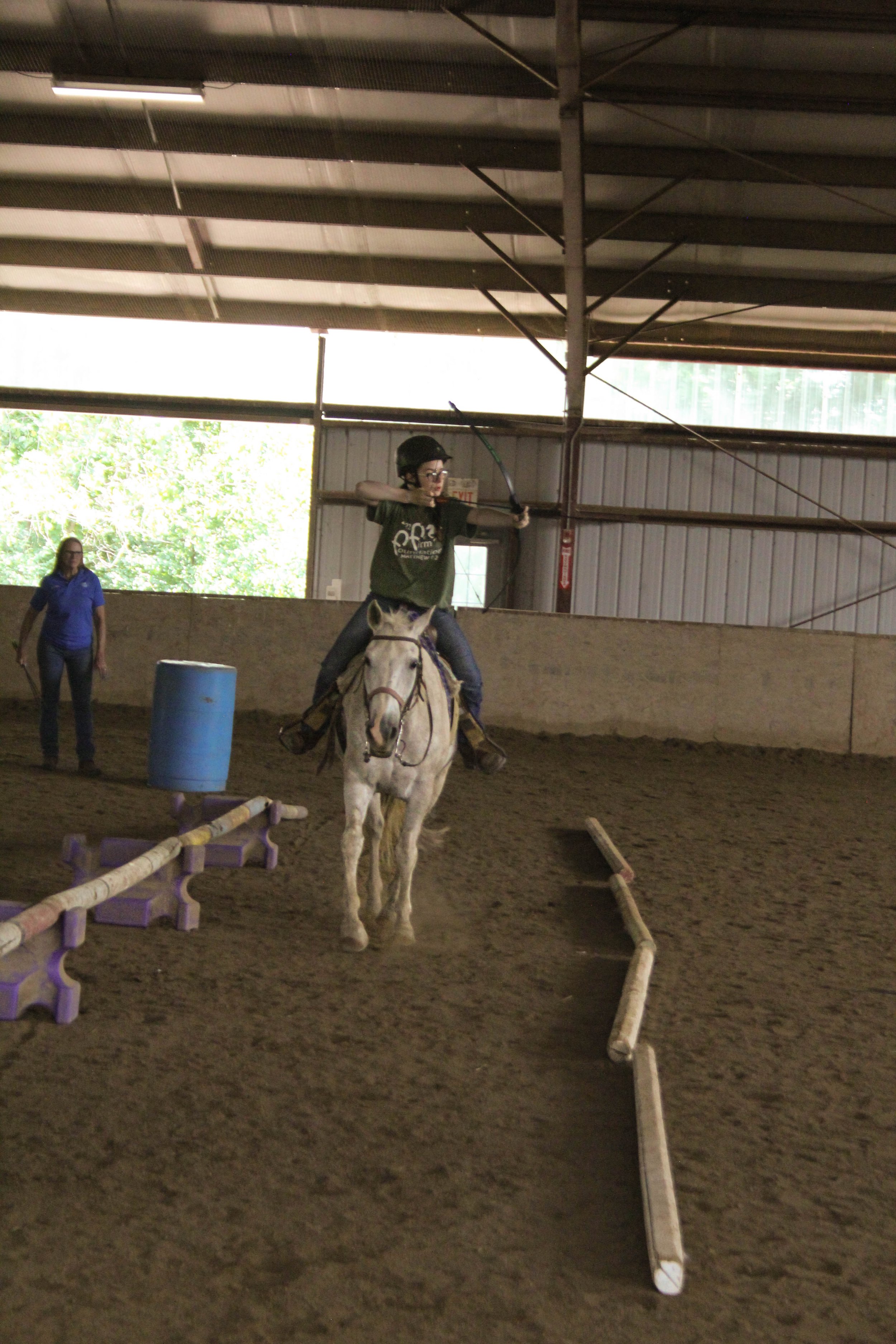 girl doing mounted archery