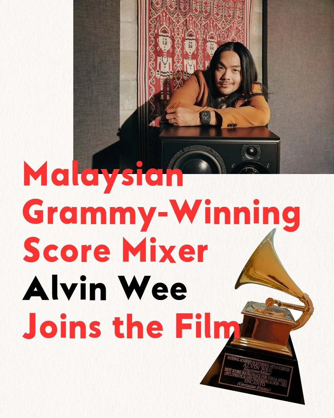 From one side of Borneo to the othe, we&rsquo;re thrilled to welcome Alvin Wee to our film. 🎶

Originally from Kuching, Sarawak, Malaysia, Alvin is a Grammy and Golden Horse Award-winning music mixer, recording engineer, and music producer based in 