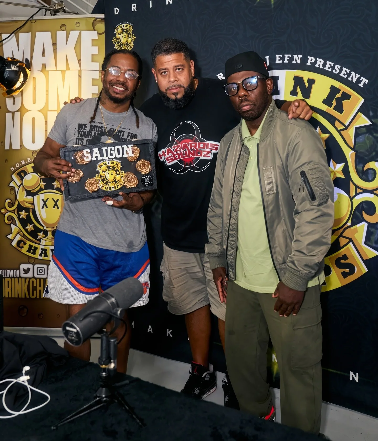OUT NOW!!! @saigontheicon X @buckwild_ditc 2 NYC legends drop an amazing project and talk about it on @drinkchamps plus classic stories. Don&rsquo;t miss this episode!!! #DrinkChamps #Saigon #Buckwild #HazardisSoundz #hiphop #podcast 📸 @drainflix