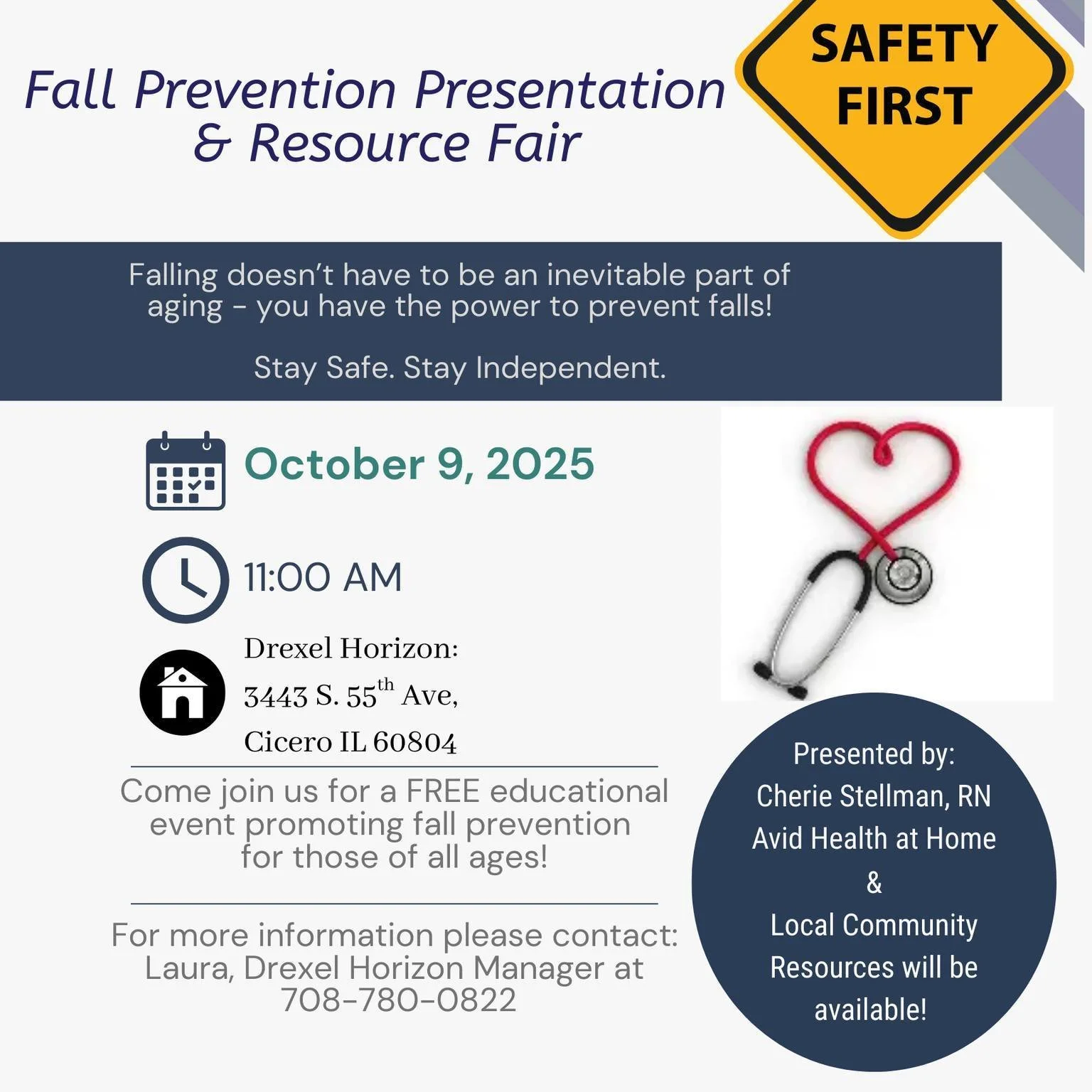 You're Invited: &quot;Fall into Wellness&quot; Event
Hosted by Drexel Horizon &amp; AVID Health at Home

Celebrate the season with a focus on health and safety! 🍂🎋
You're invited to a free 2-hour Falls Prevention Health Fair at:

📍 Drexel Horizon
