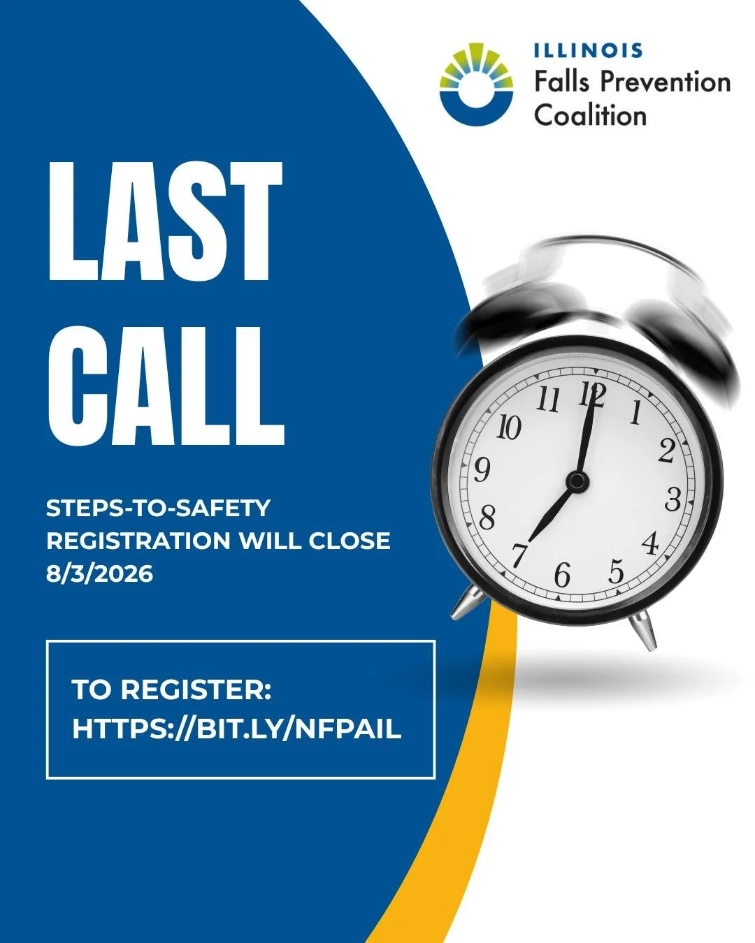 Another #fallsfreefriday Alert!

 📣LAST CALL to register for Steps to Safety!📣

The National Fire Protection Association&rsquo;s (NFPA) Steps-to-Safety training will take place on Thursday 8/6/2026 in Plainfield, IL. 

This training helps professio