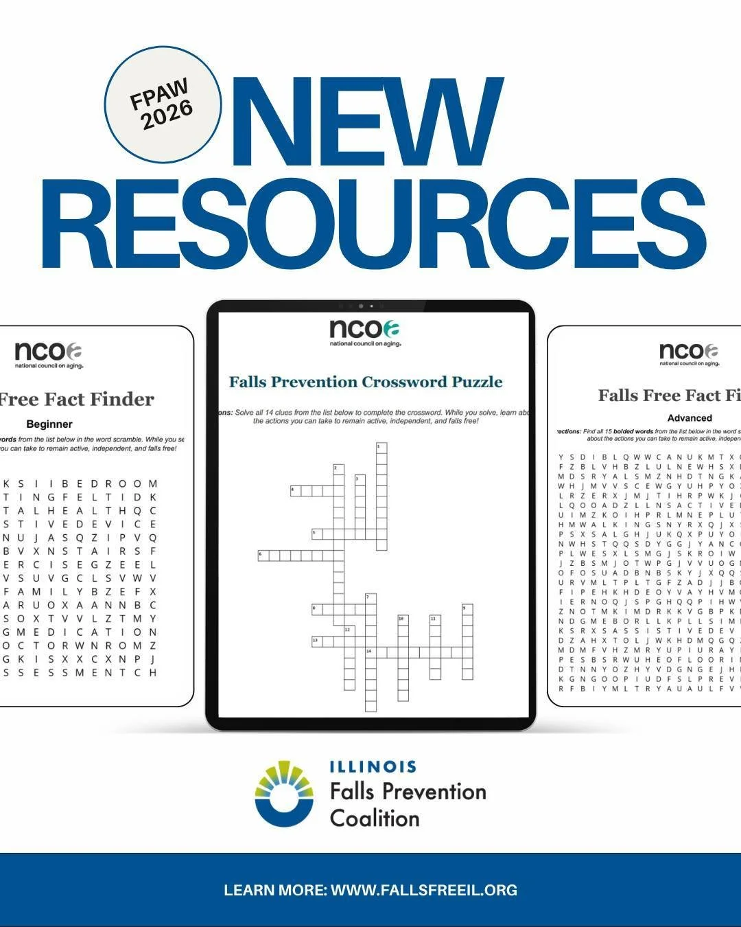 💙 Falls Free Friday: New Resources Just Dropped! 📣

Planning for Falls Prevention Awareness Week (FPAW) just got easier&mdash;and a little more fun!

The National Council on Aging (NCOA) has released NEW, FREE resources to help you engage older adu