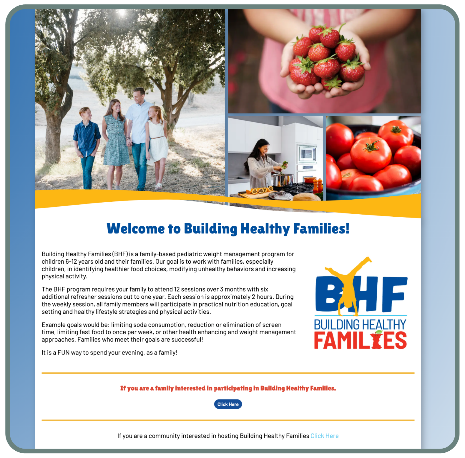 Building Healthy Families Web App