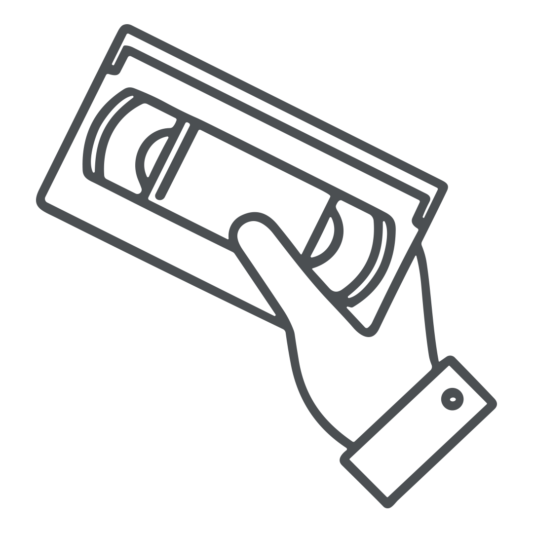 Line drawing of a hand holding a dollar bill.