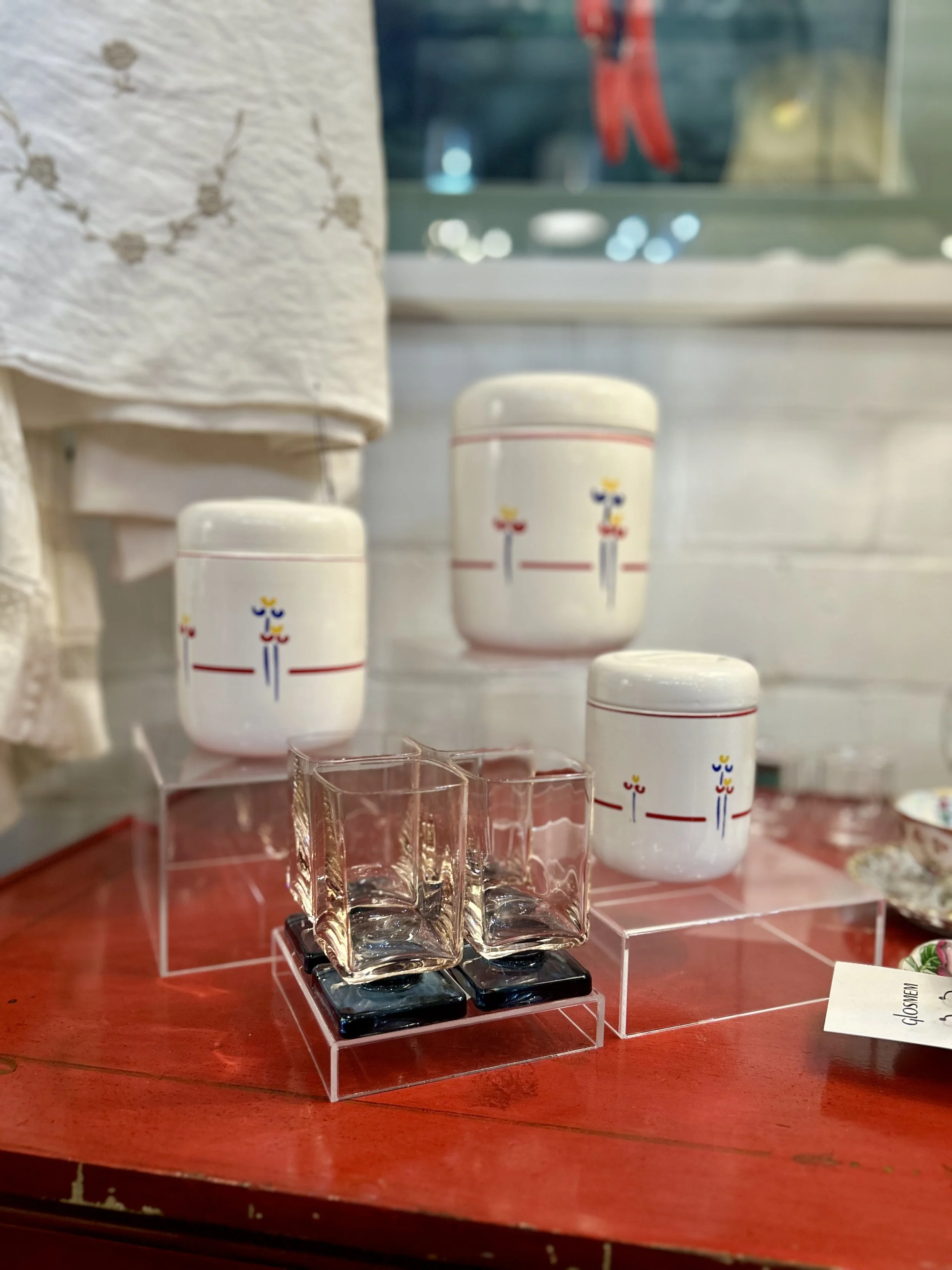 Riva Designs "Tulips" Kitchen Canister Set of 3, Japan c. 1980's $115