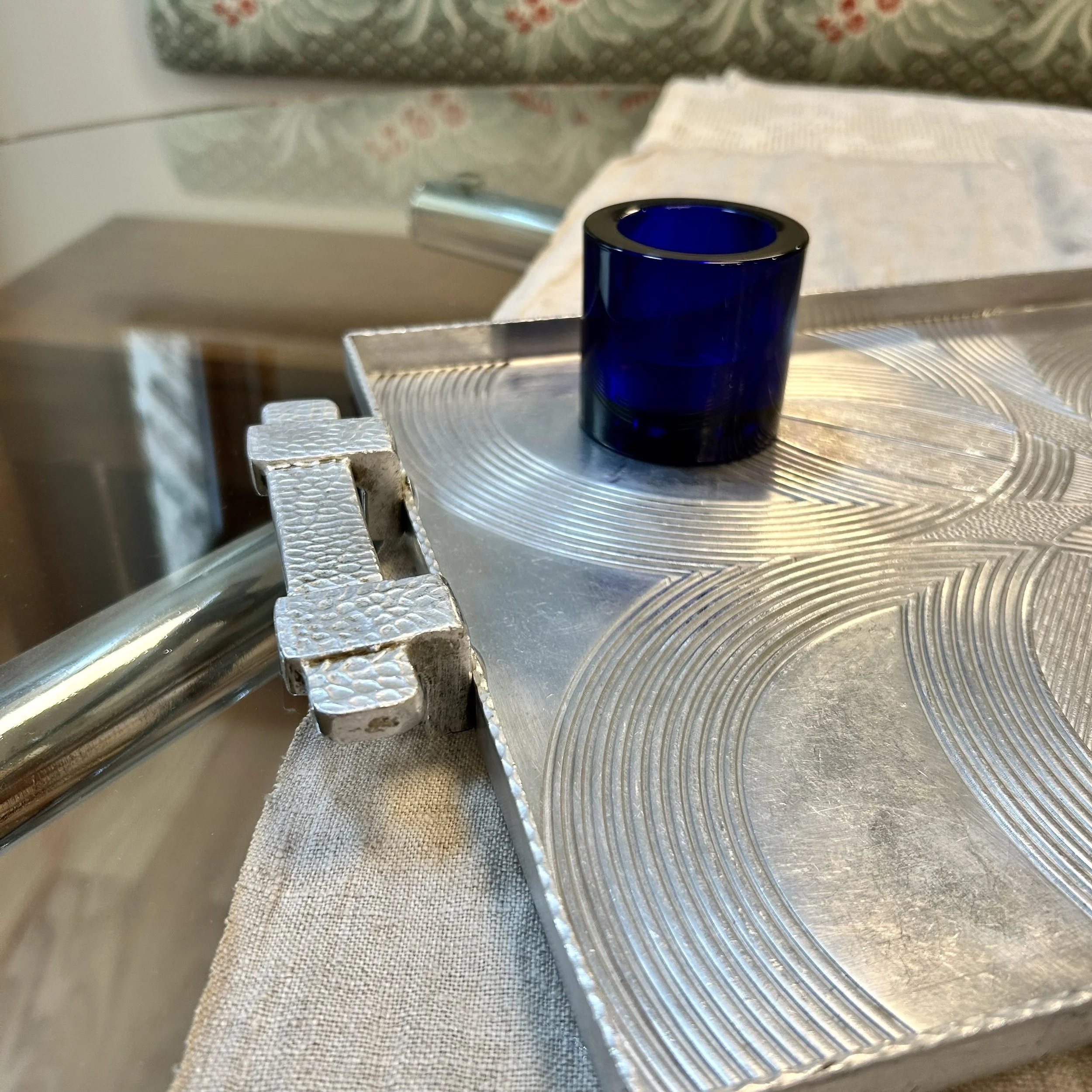 Sculptural Mid-Century Forged Aluminum Tray by Arthur Armour