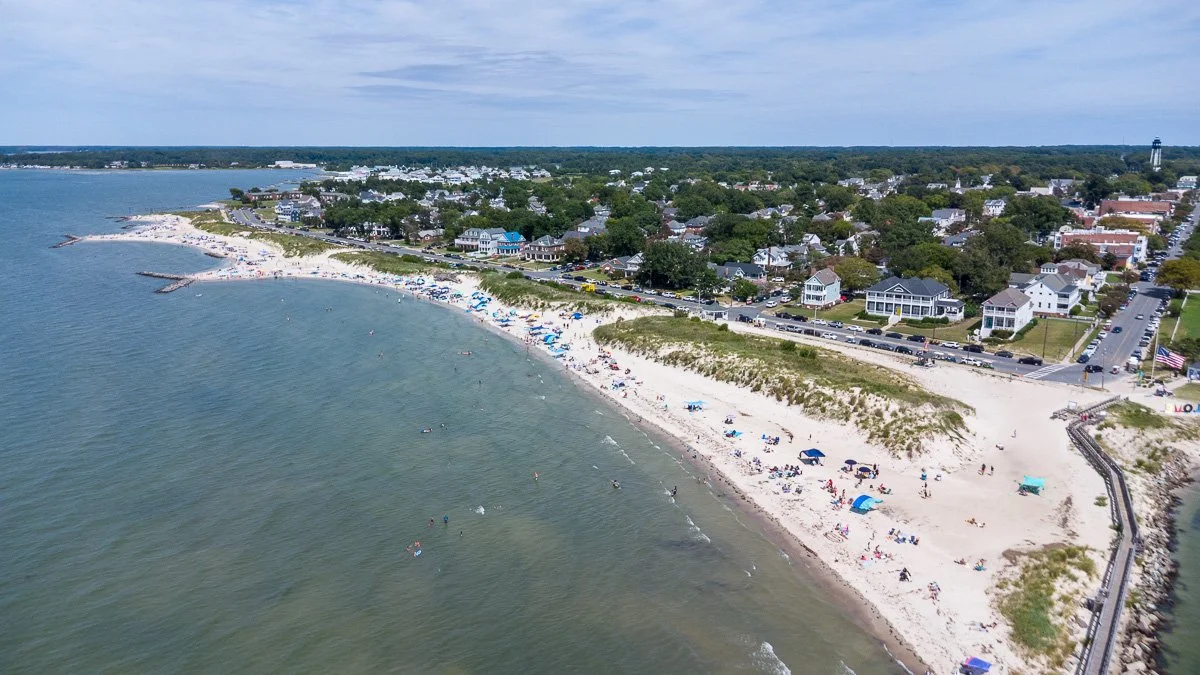 Aerial photo of Cape Charles, Virginia beach