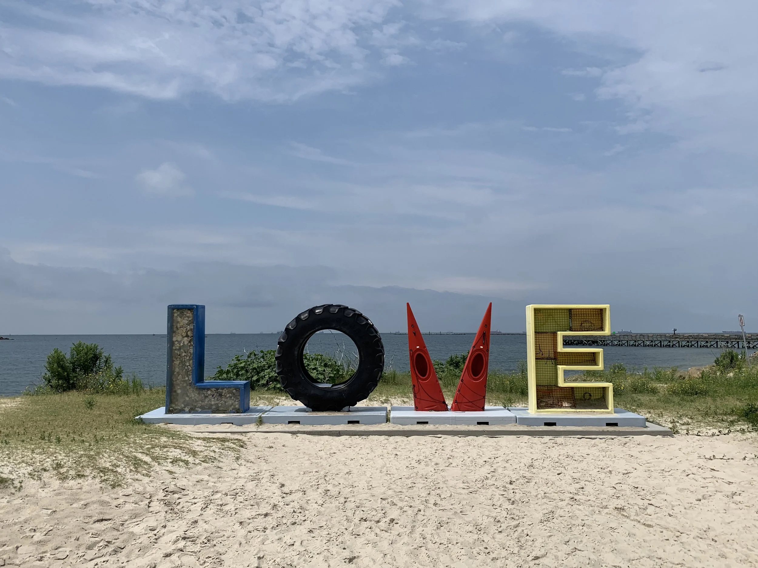 LOVE sign at Cape Charles beach