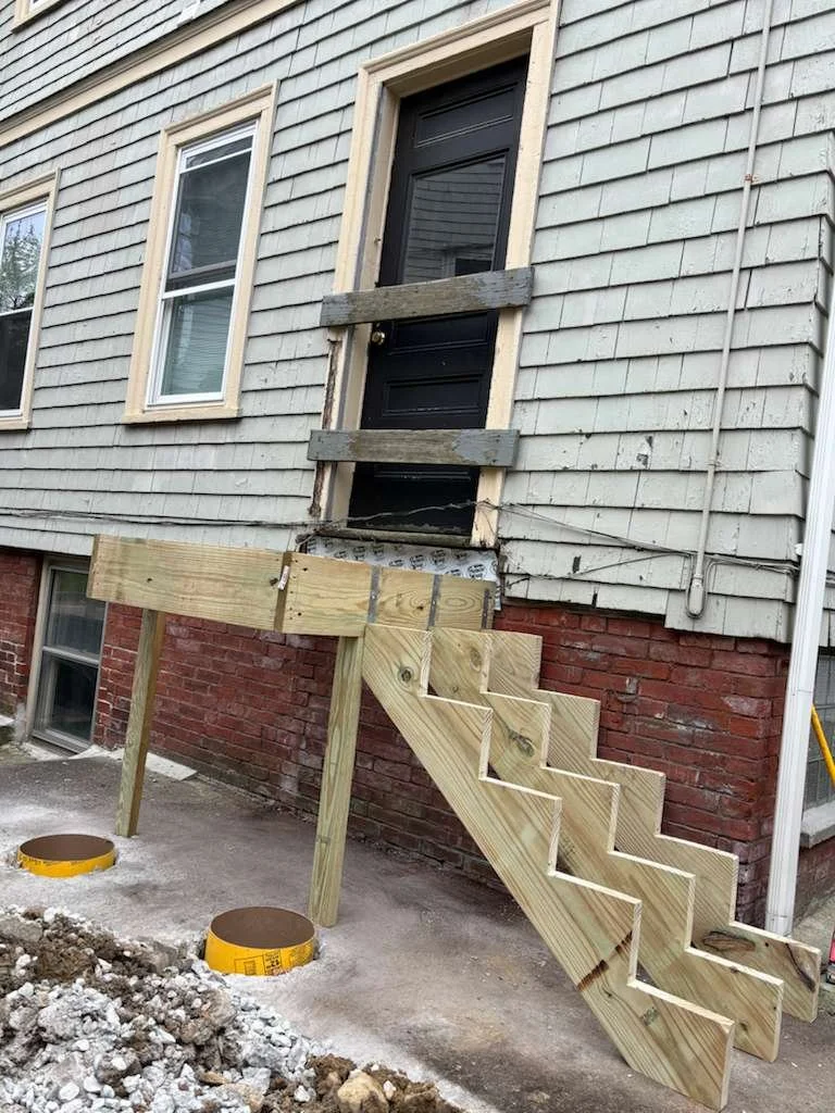 Exterior patching and finish work on Somerville home