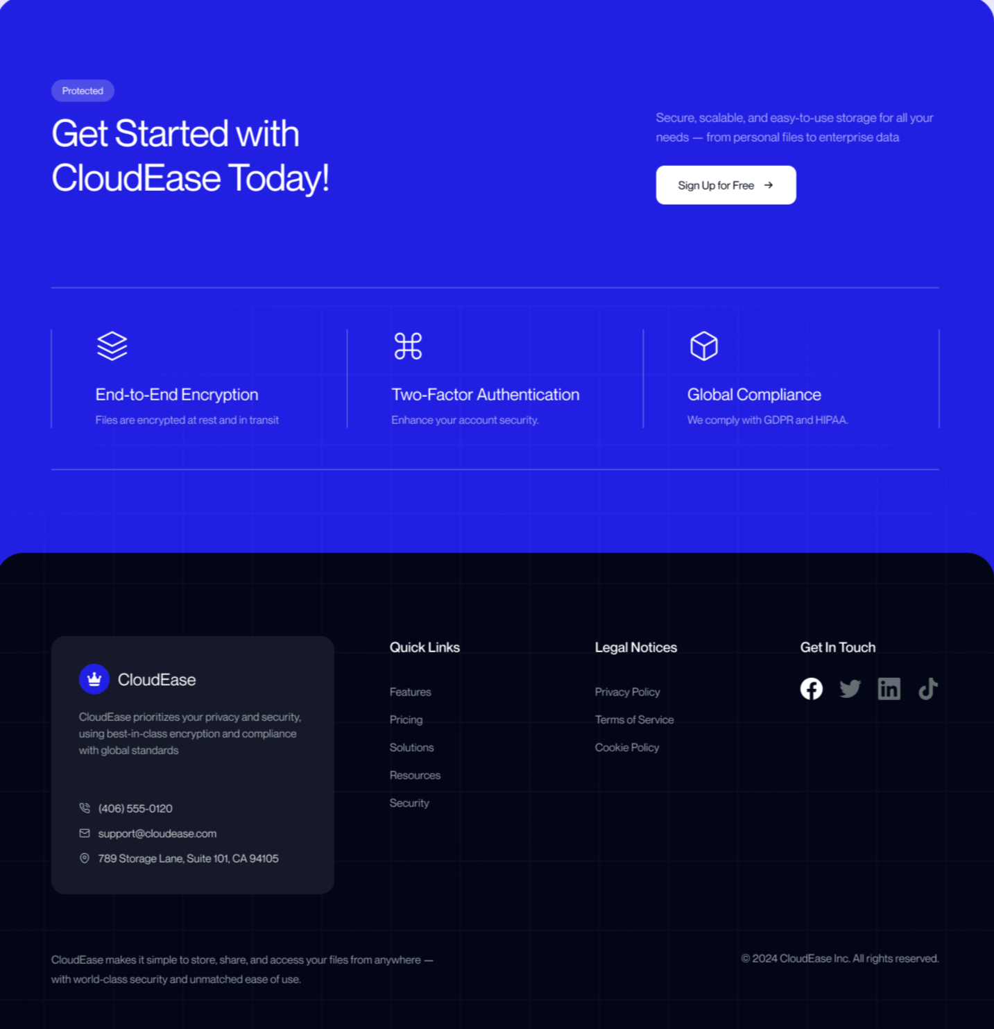 SaaS product UI design showing mobile dashboard for cloud file sharing and storage platform