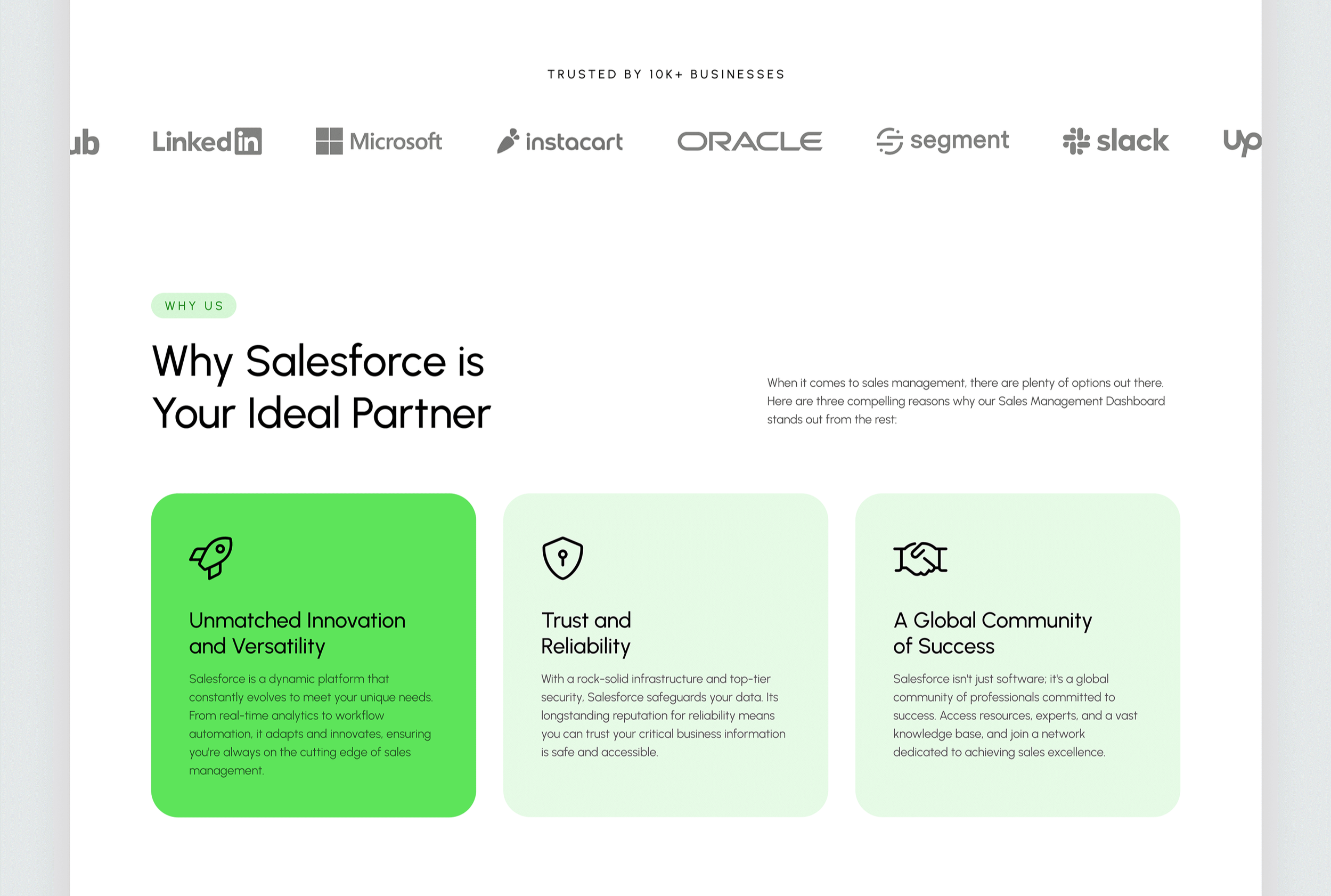 B2B SaaS platform interface design for enterprise sales management software with clean UX