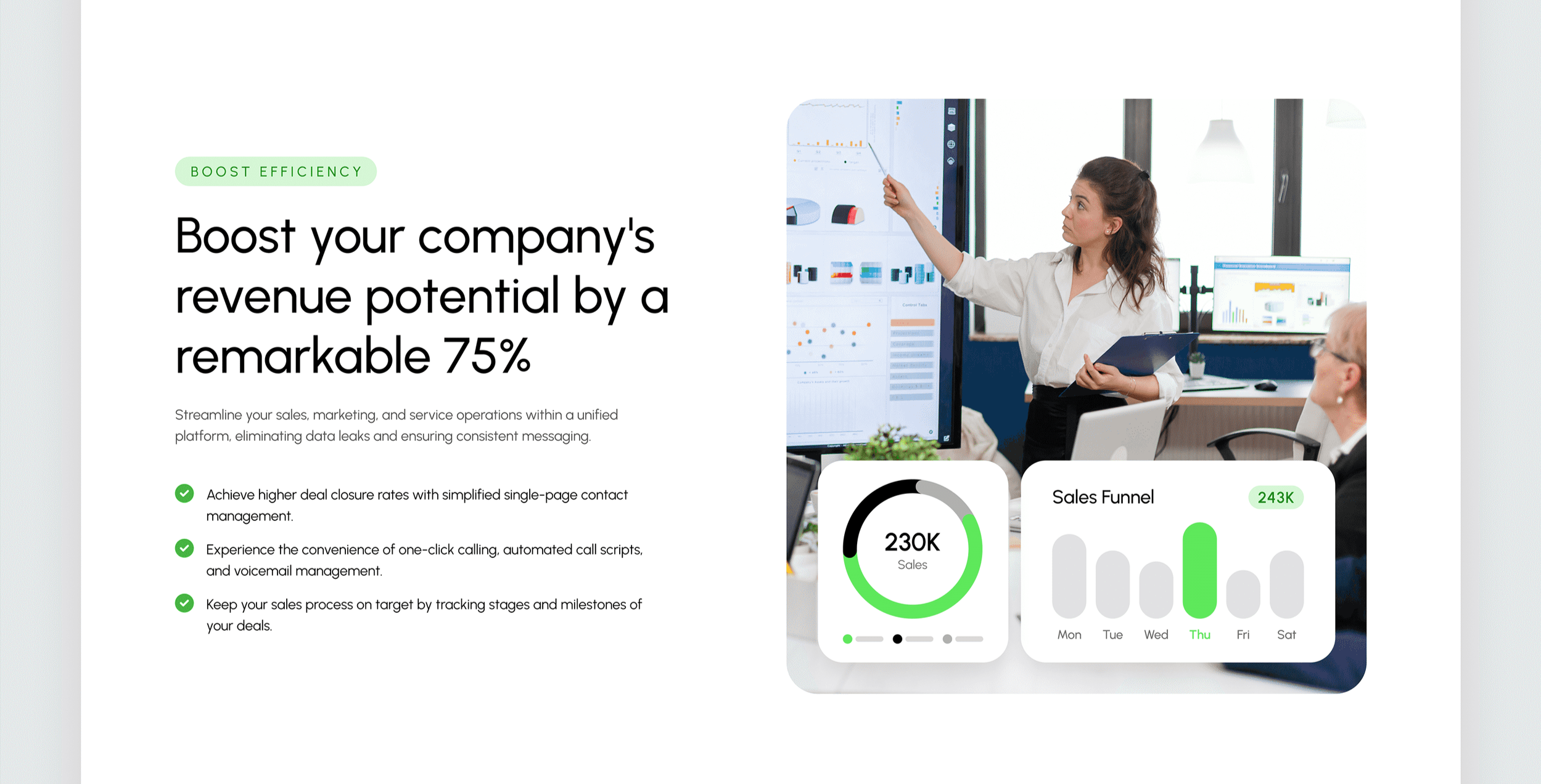 SaaS web application design for sales management platform with intuitive navigation and modern UI