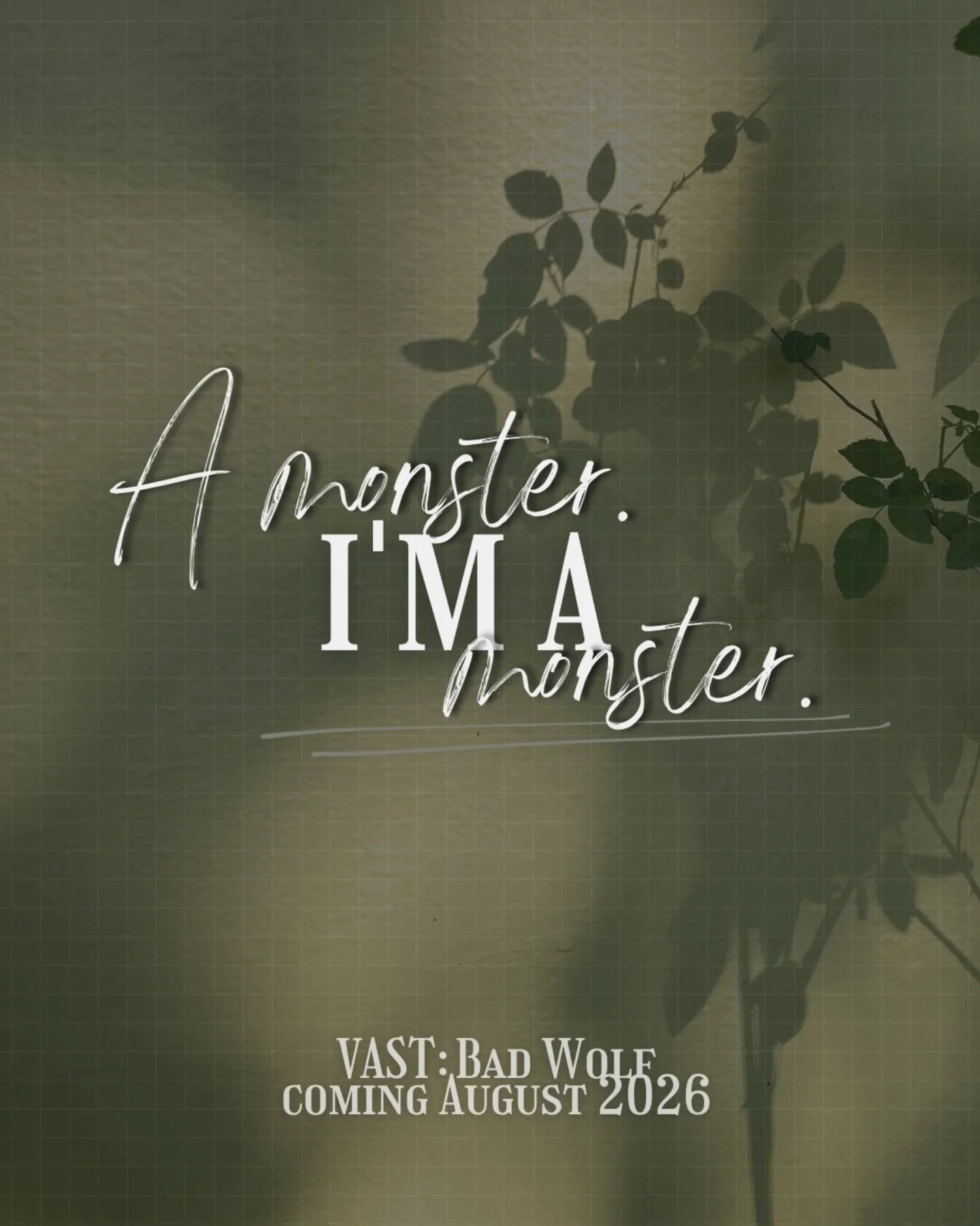 Today i'm sharing a quote with you. 🤭

Now that this book is currently with my beta readers. 
 
What's something you're looking forward to in 2026?

I'm going on two vacations within the next 2 months and very excited!

VAST: Bad Wolf will be the fi