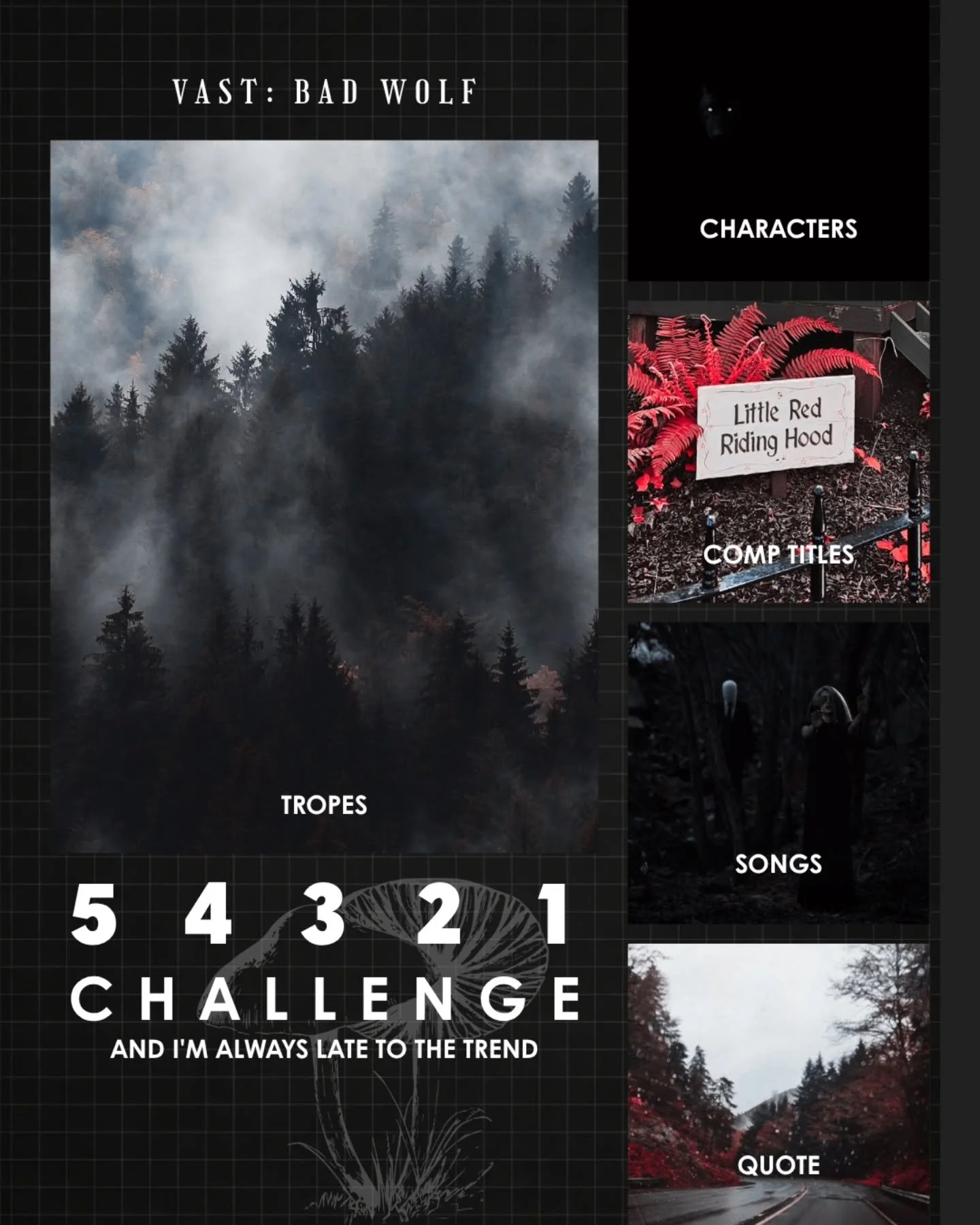 Happy Wednesday! No I am quite literally so late to this trend, it's not even funny. Well, maybe a little.

I hope this helps give you more ideas on what ti expect of Bad Wolf. 😏 I am getting VERRYYY excited and soon I promise to show off some real 