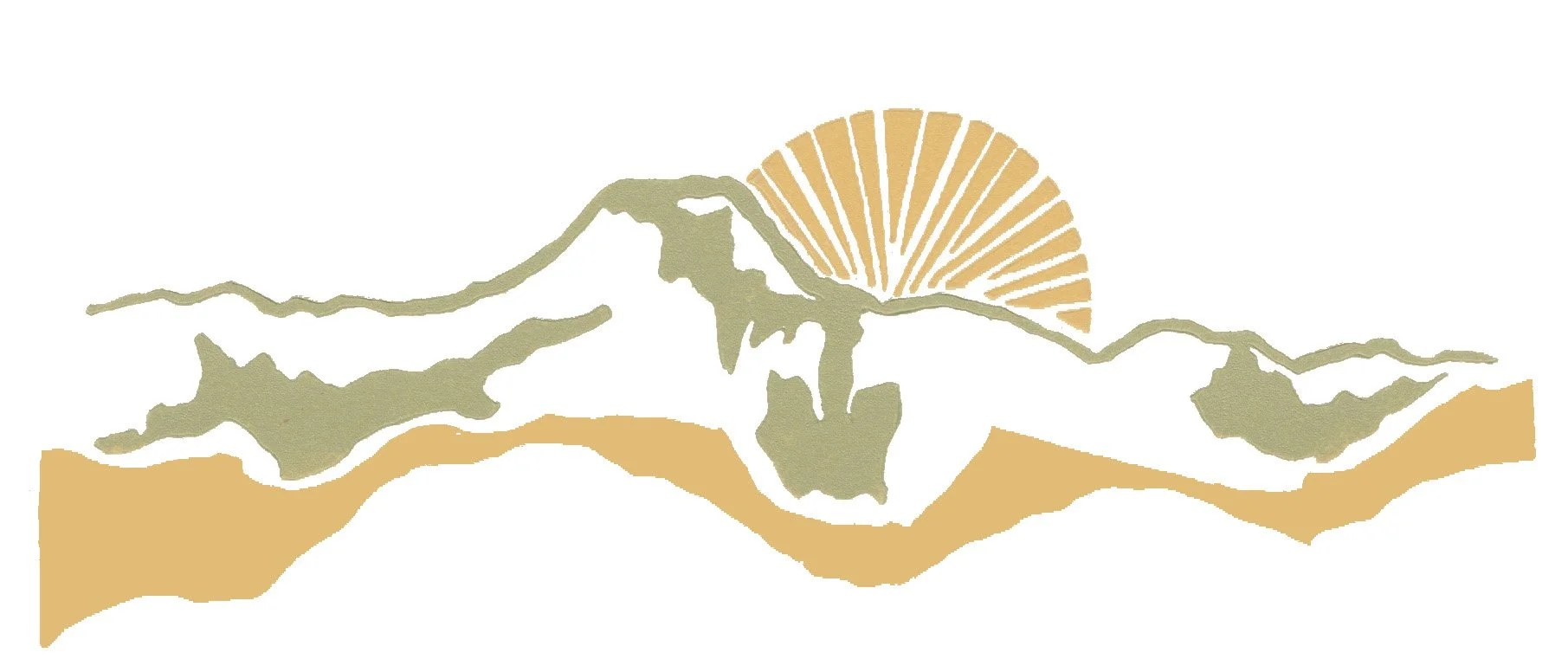 Mountain detail - block print