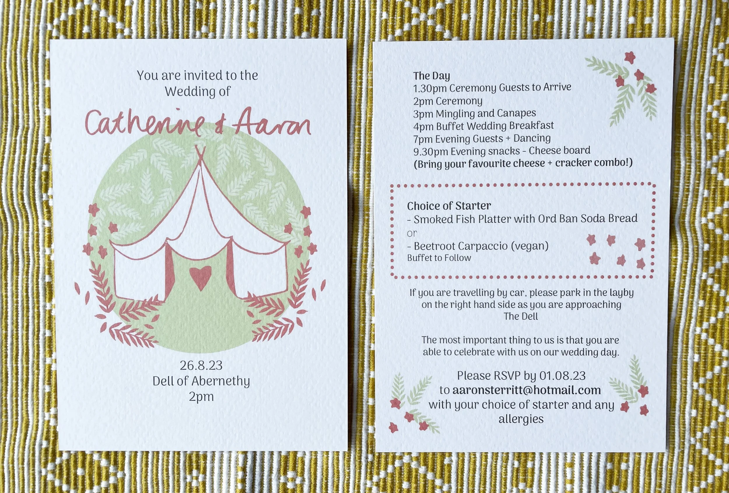 Invite front and back