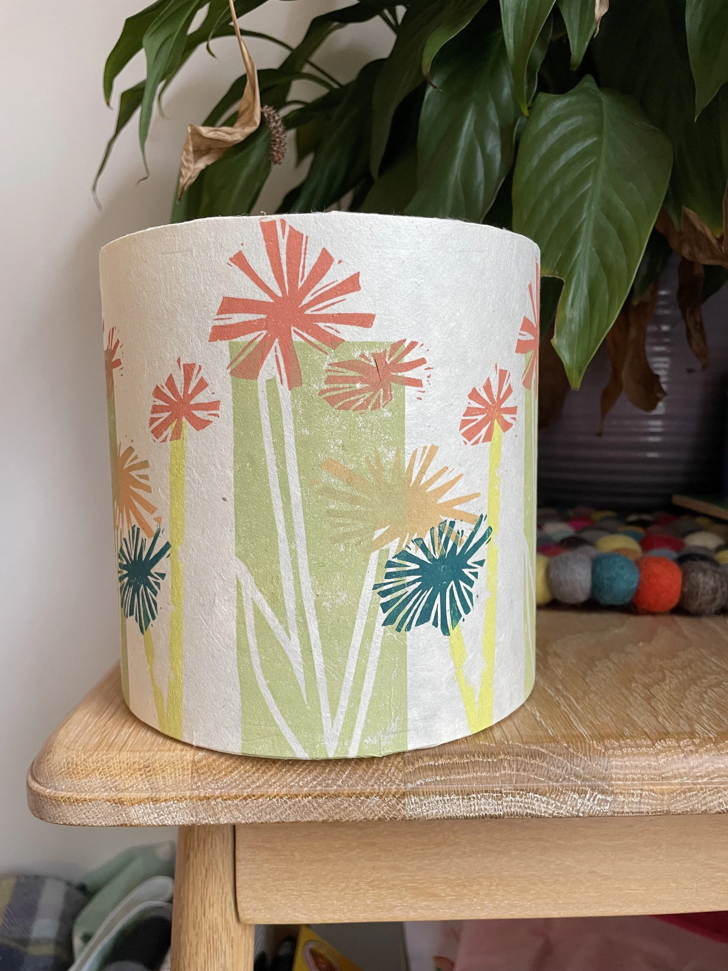 Block printed lampshade
