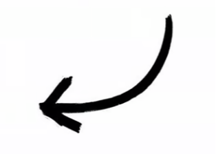 A black, curved arrow pointing to the left.