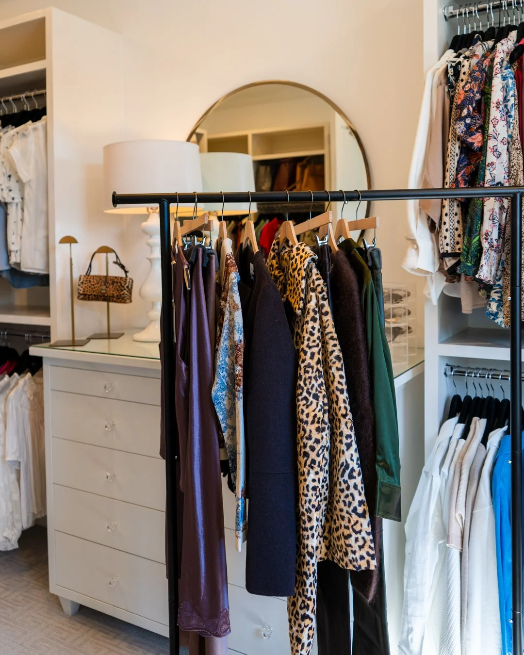 Re-organizing for winter? Planning a vacation? Choosing an event outfit? Meet your new best friend: a rolling rack. 

Having a rolling rack in your closet lets you pull options, mix and match pieces, and see full outfits together before committing. I