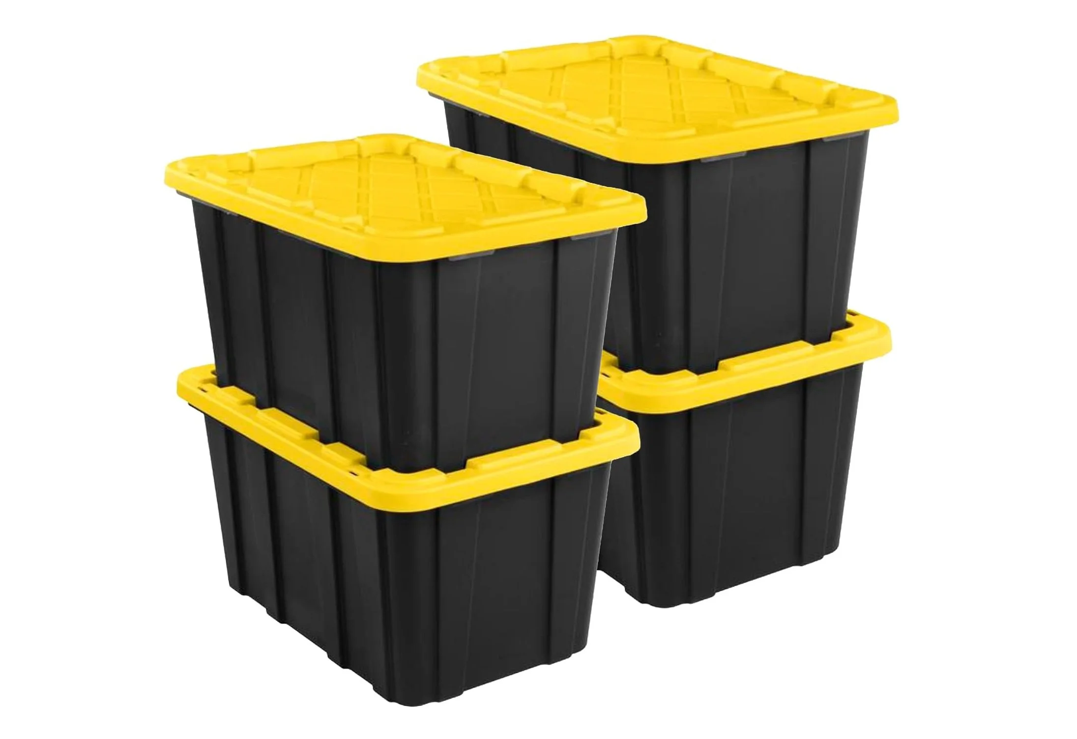 Storage Tote with Lids for Garage, 27 Gallon