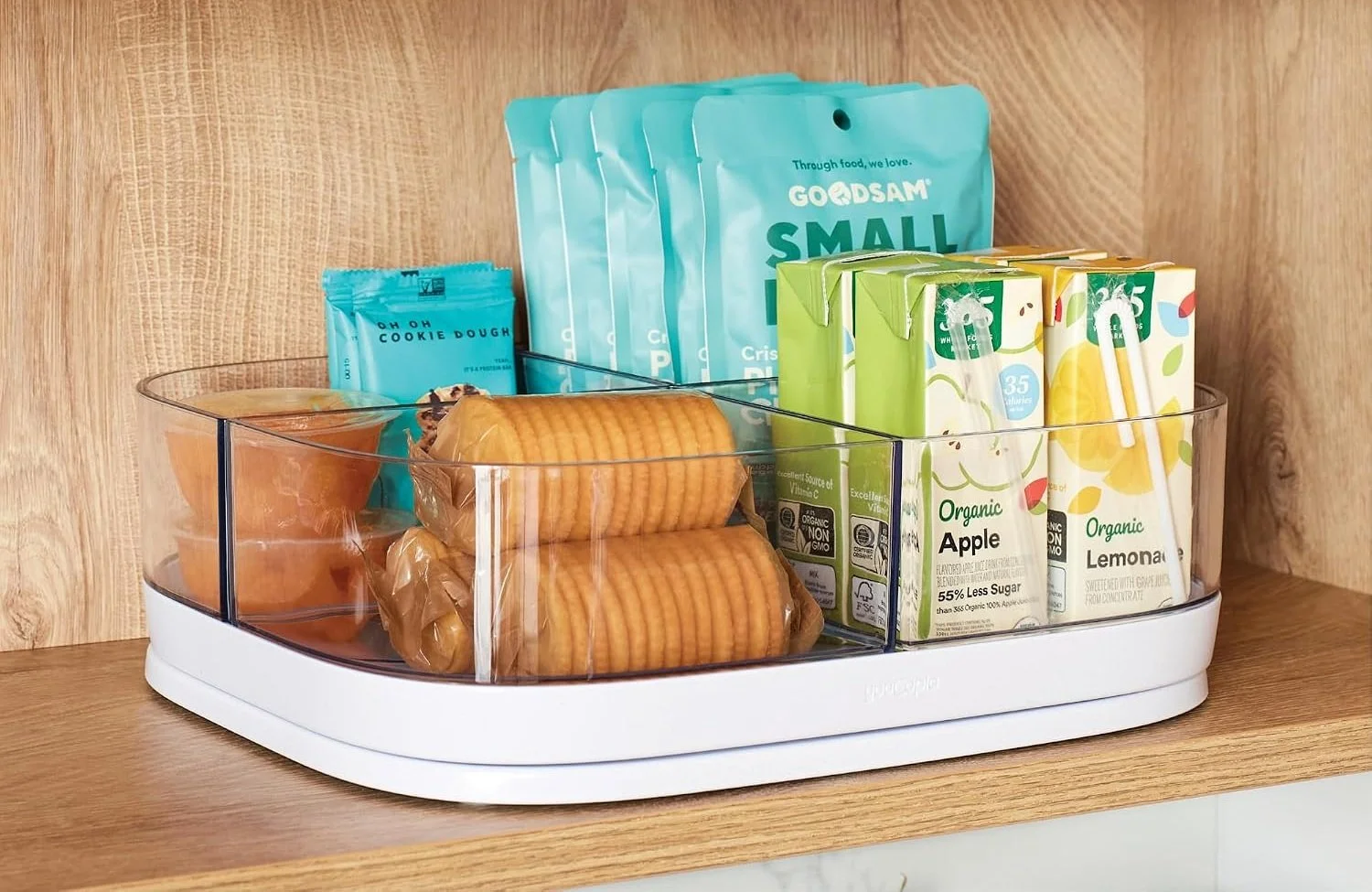 Rectangle Lazy Susan Organizer, turntable, kitchen cabinet organizer with removable bins