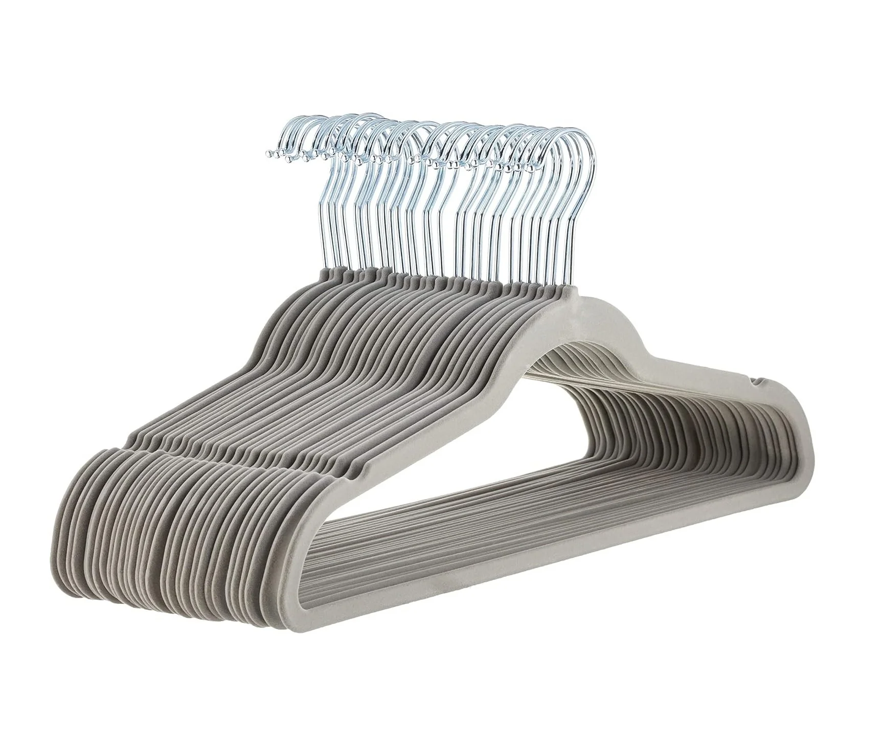 Gray velvet non-slip clothing hangers