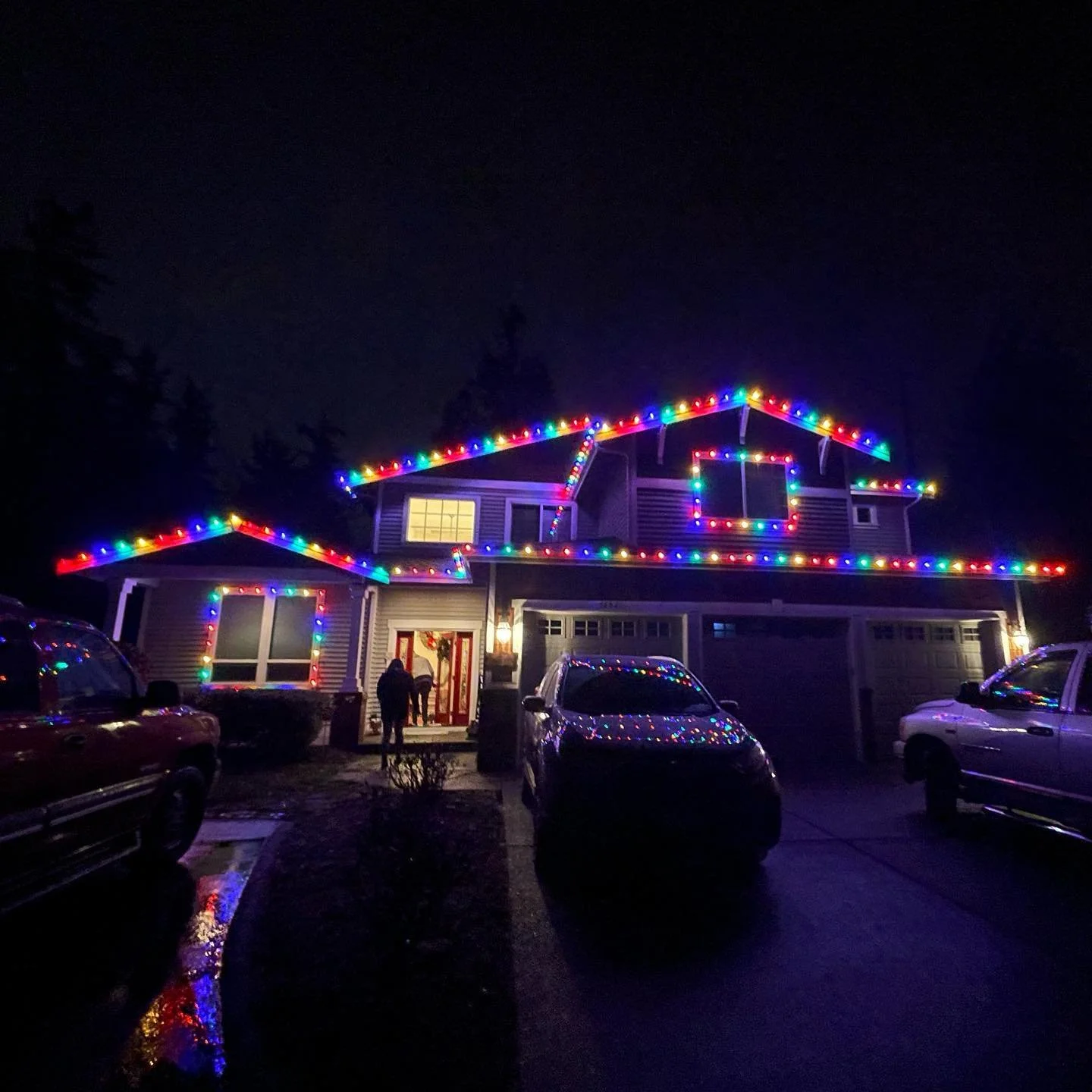 Hundreds of neighbors, faces lit by the reflection of this 5 color medley, were clamoring and hollering, stomping their feet and cheering in disbelief of the absolute beauty - circling me as I stepped down from the roof - demanding quotes and rapid i