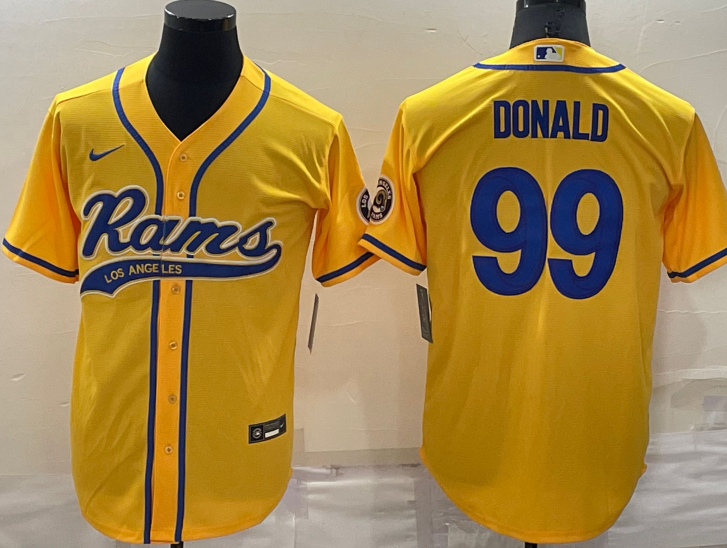 Los+Angeles+Rams+%2399+Aaron+Donald+Baseball+Jersey+Yellow.png