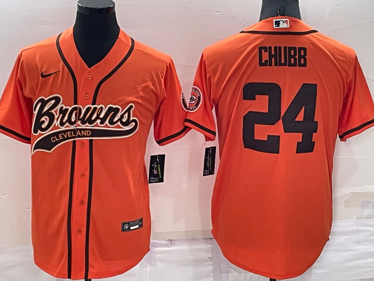 Cleveland+Browns+%2324+Nick+Chubb+Baseball+Jersey+Orange.png