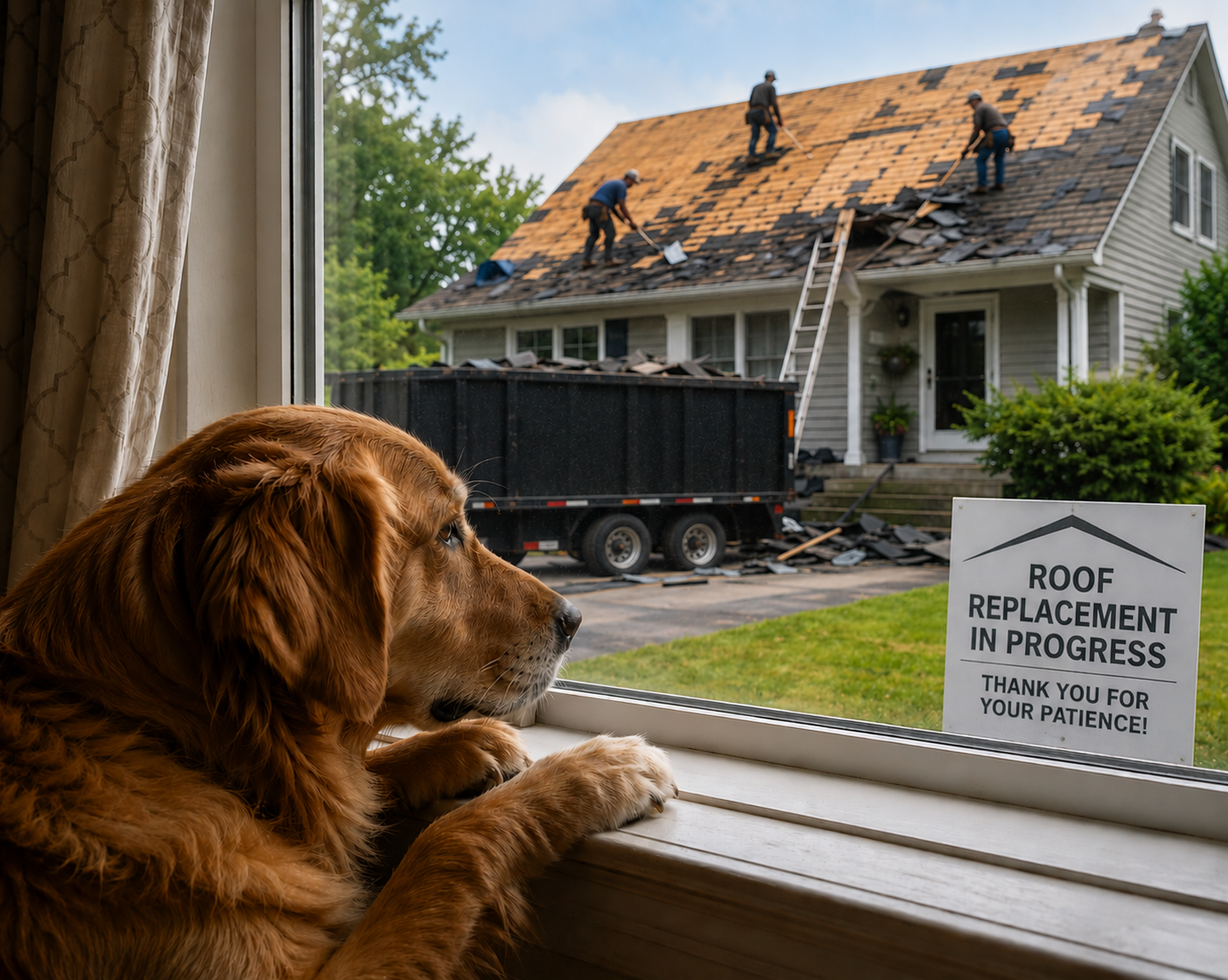 What Roof Replacement Day Means for Your Pets