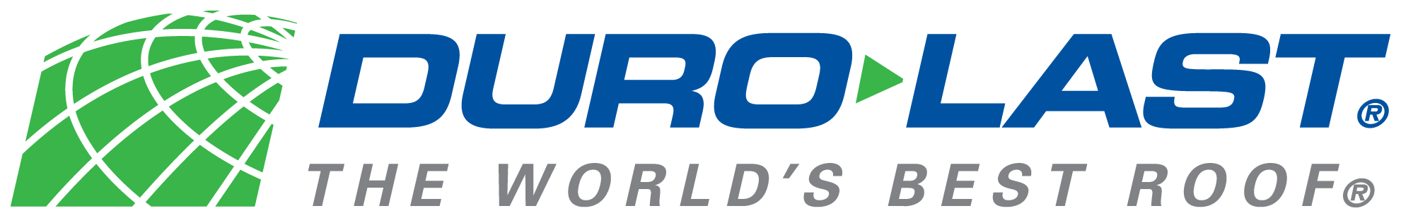 Duro-Last logo with a globe design and the slogan 'The World's Best Roof'.