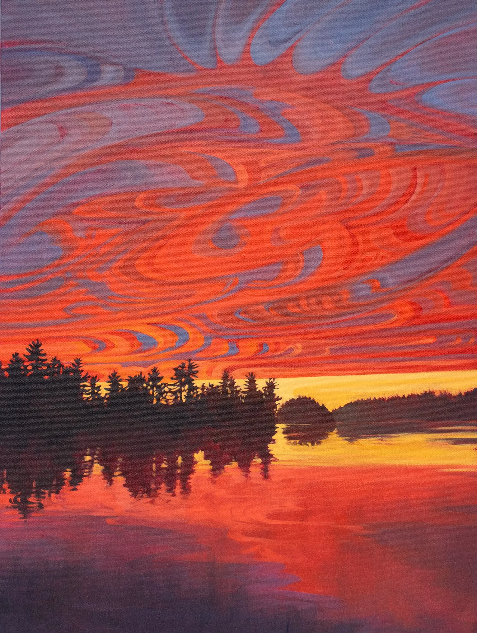 Red Skies at Night 18x24" Acrylics on Canvas
