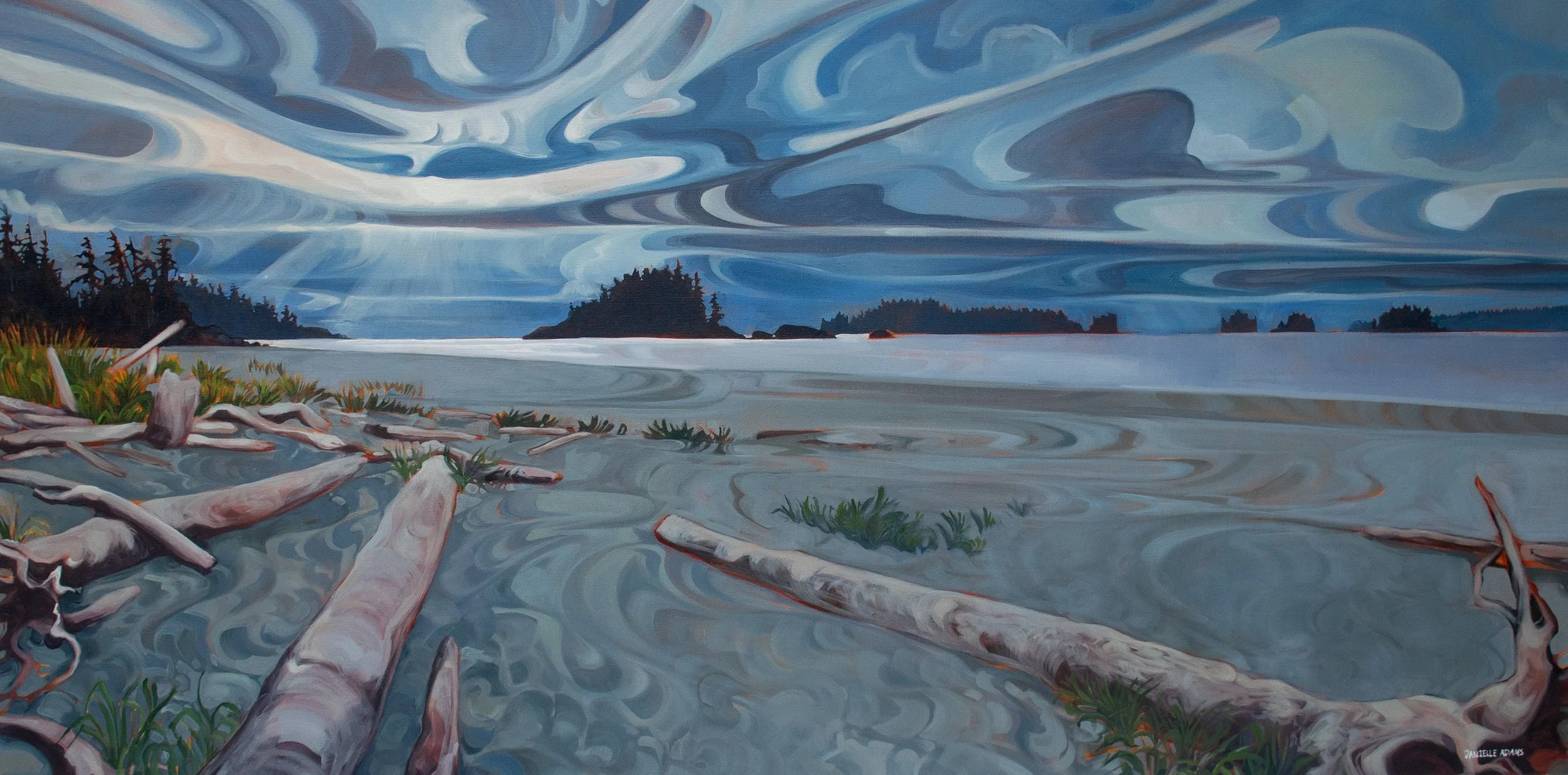 Vargas Island Afternoon 48x24" Acrylics on Canvas