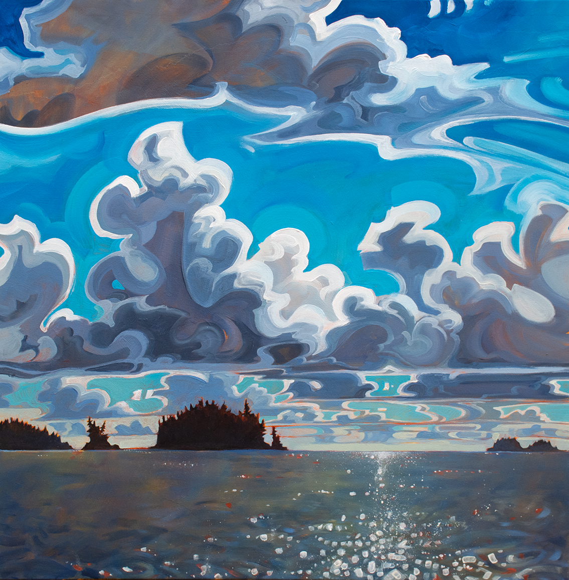 Close to the Water
24x24" acrylics on reclaimed canvas