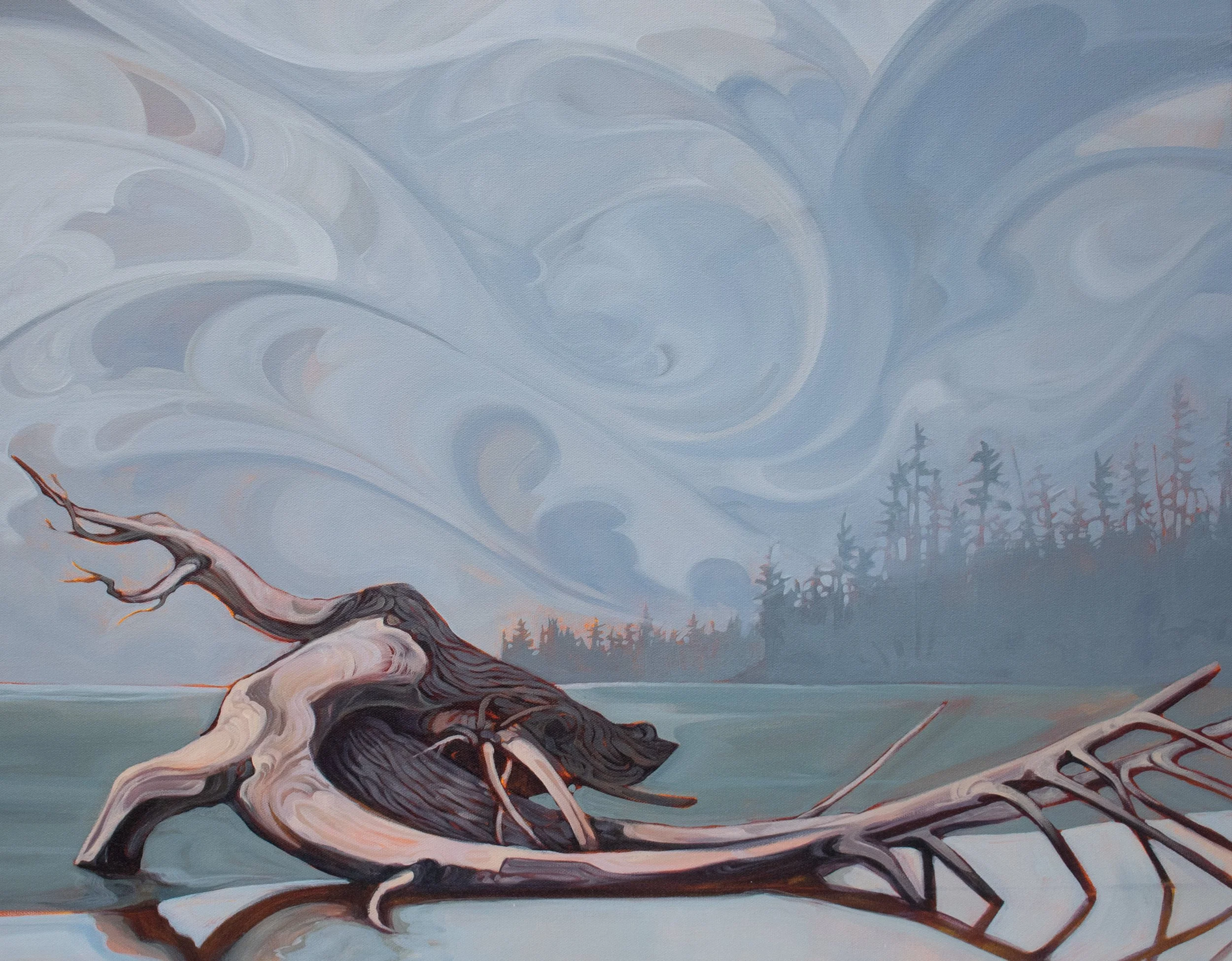 Driftwood 30x24" Acrylics on Canvas