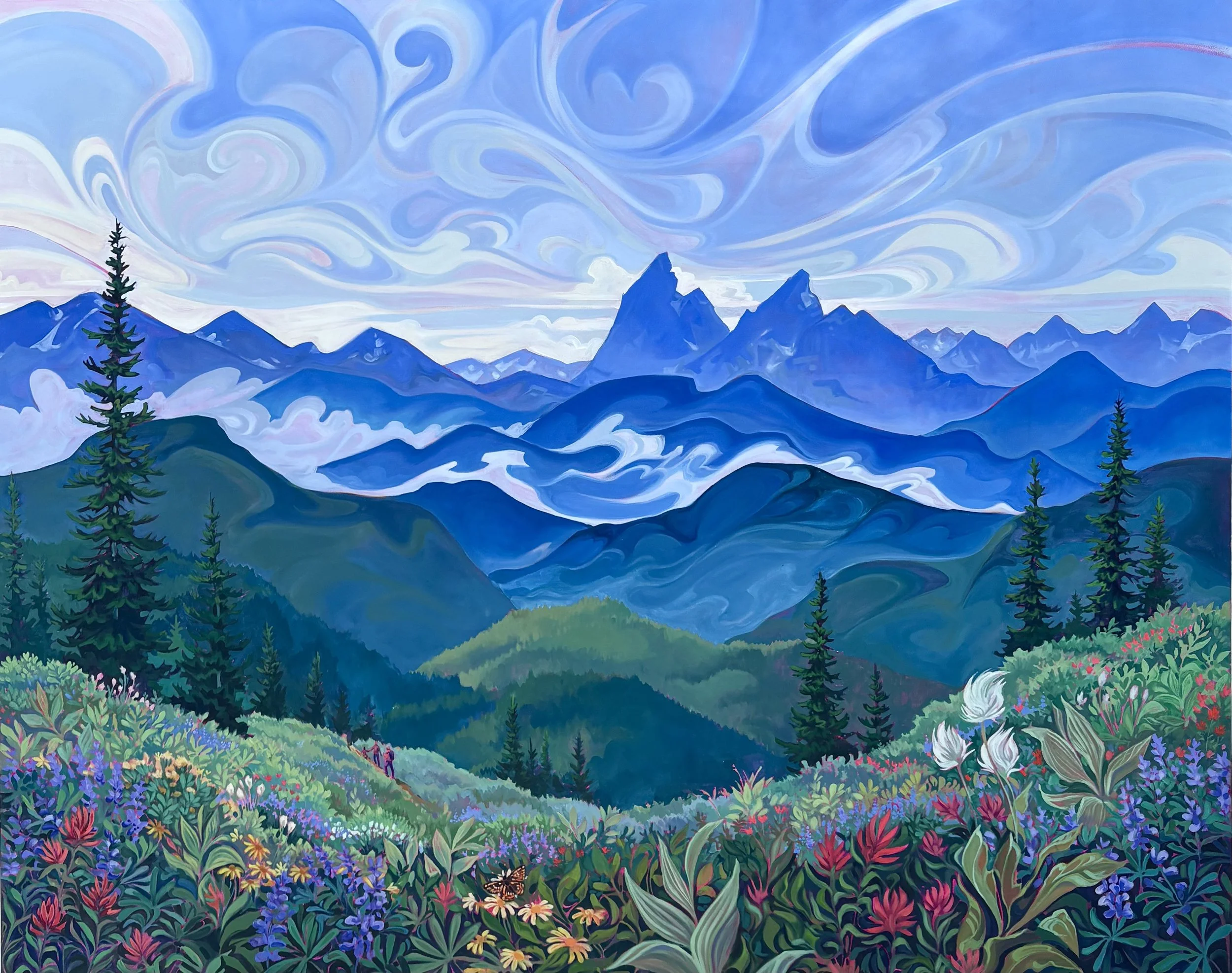 Alpine Meadow Commission 60x48" Acrylics on Canvas