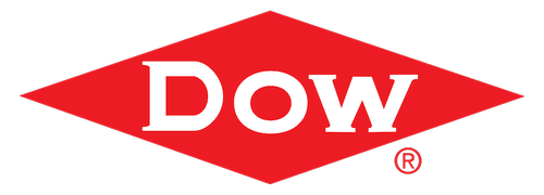 Dow logo in red diamond shape with white text