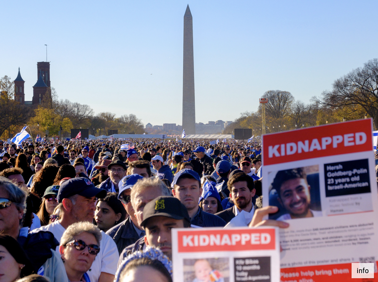 The largest gathering of Jews in U.S. history on November 14 on the National Mall. Participants called for the return of hostages taken on October 7. | Max Correa