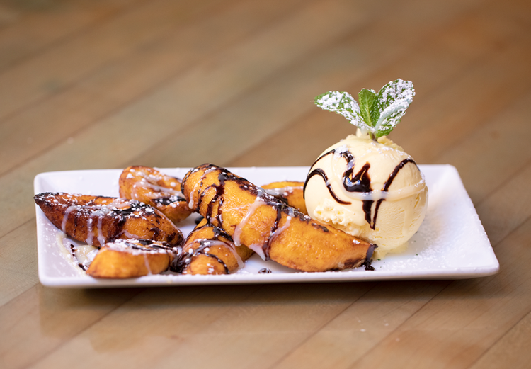 Plantain & Ice-cream dessert at Papito Hayes