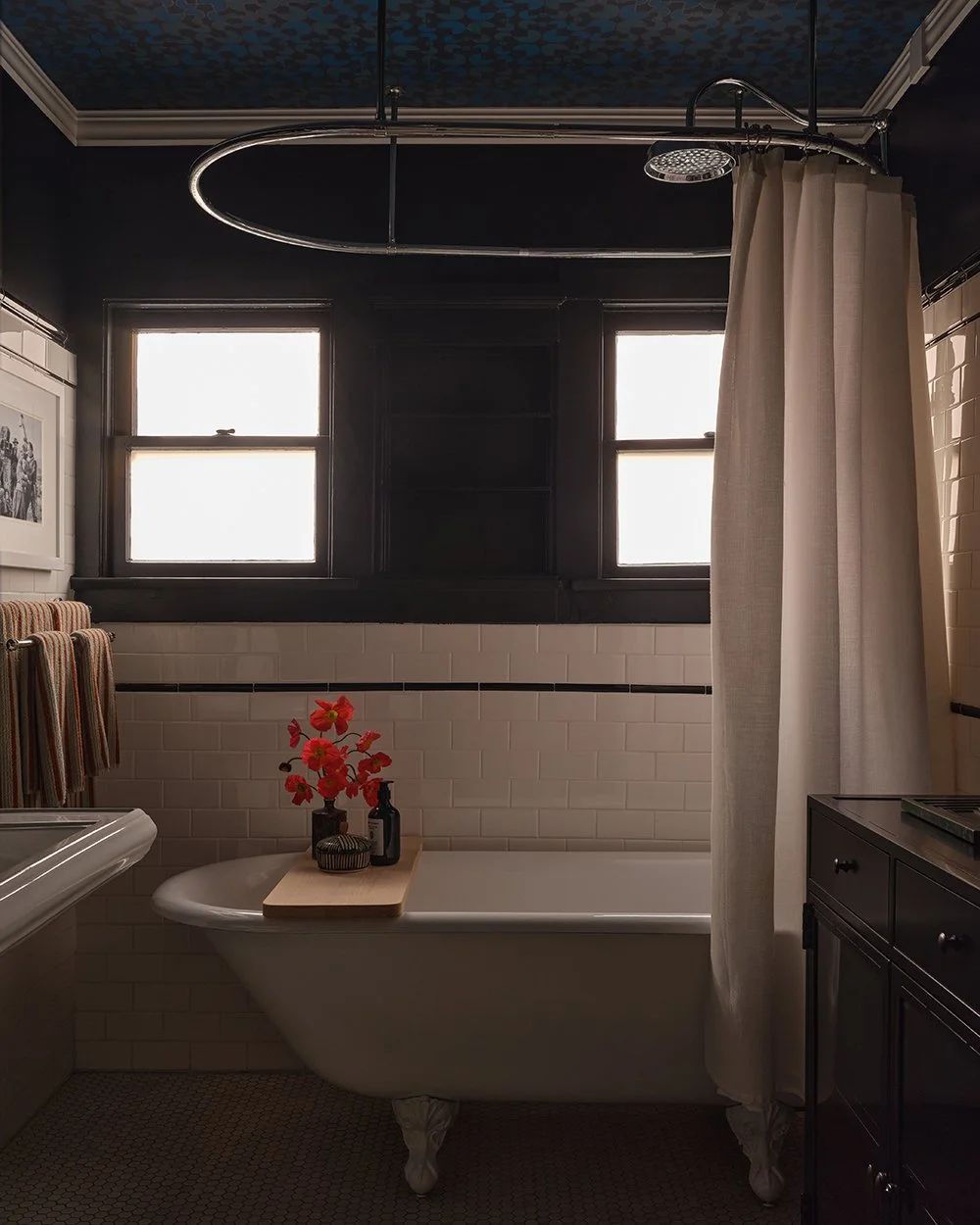 Guest Bath in a Hollywood Bungalow home designed by Raychel Wade Design