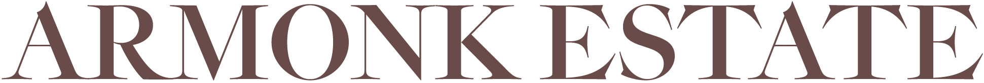 The word 'ARMONK' and 'ESTATE' separated by a stylized leaf or feather in the middle.