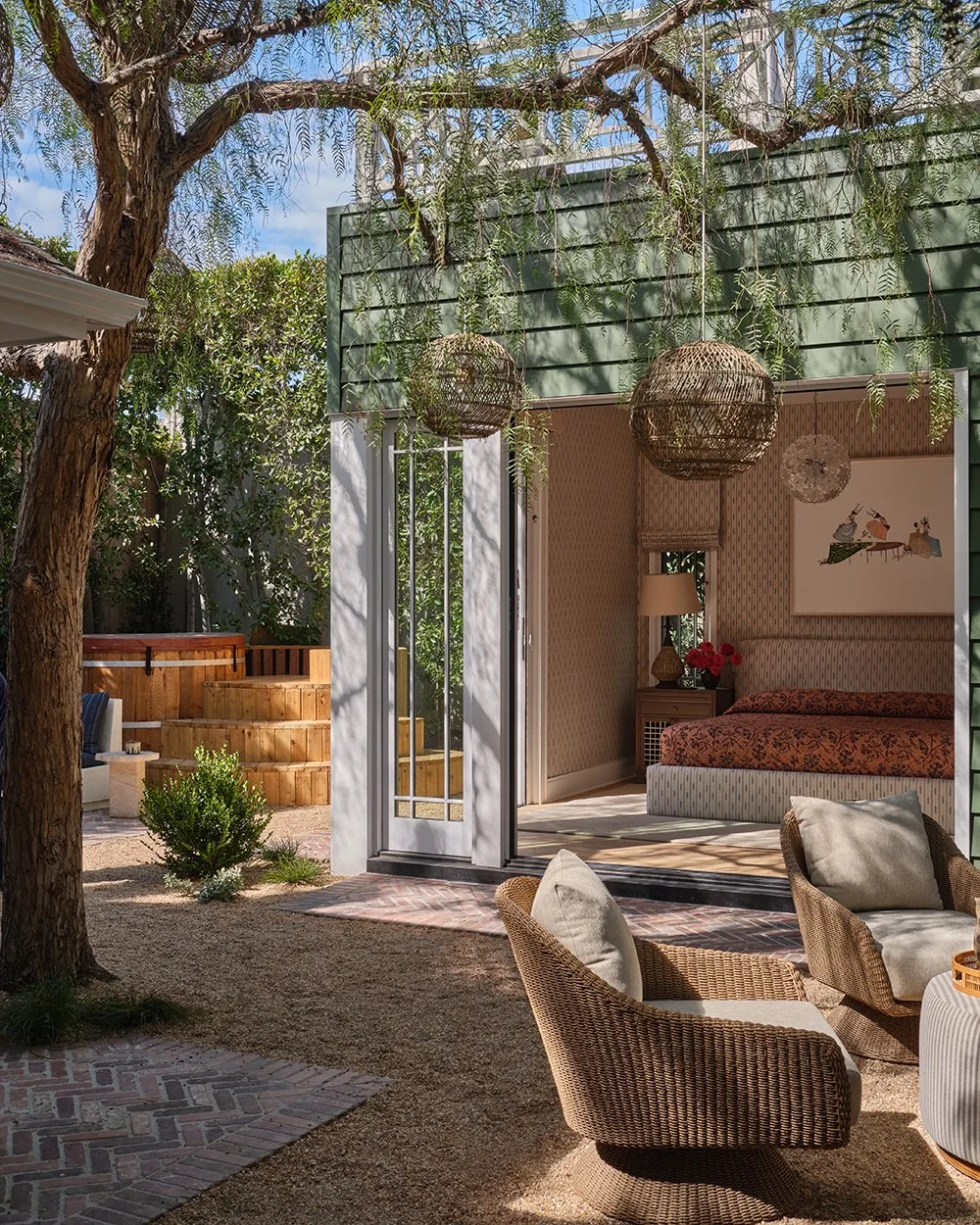 Indoor-Outdoor living in Hollywood Bungalow home designed by Raychel Wade Design